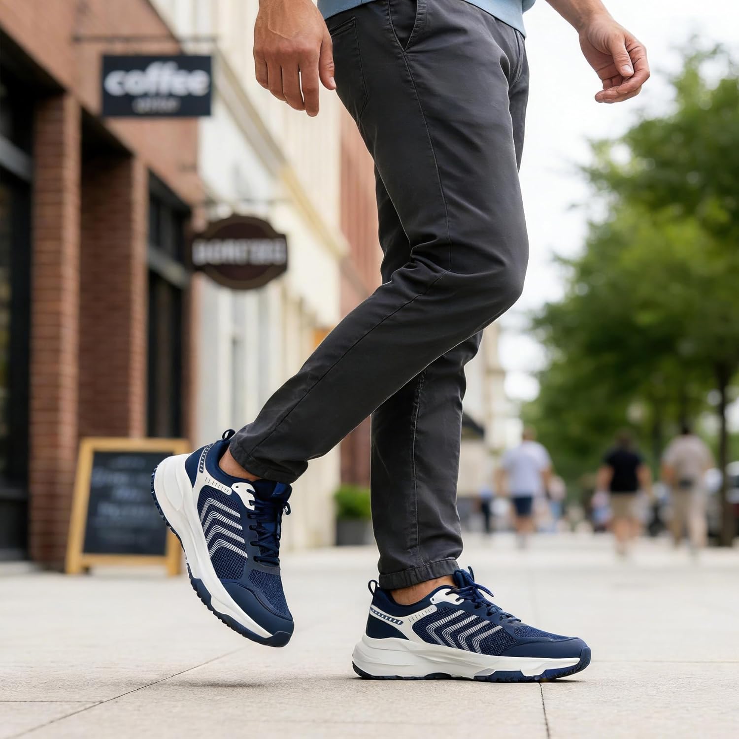 Ablanczoom Mens Sneakers Walking Shoes: Comfortable Breathable Cushioning Non Slip Casual Tennis for Gym Workout Athletic