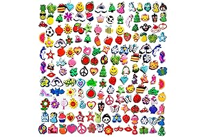 Roozmausy 100-Piece Rubber Loom Band Silicone Charms