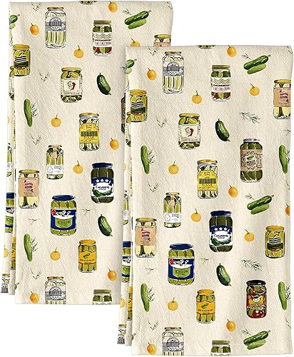 Miniatura 16 de Juego de toallas de cocina de saco de harina - Juego de 2 toallas de cocina de primavera con asa para colgar 18x26 pulgadas, paños de algodón Flor