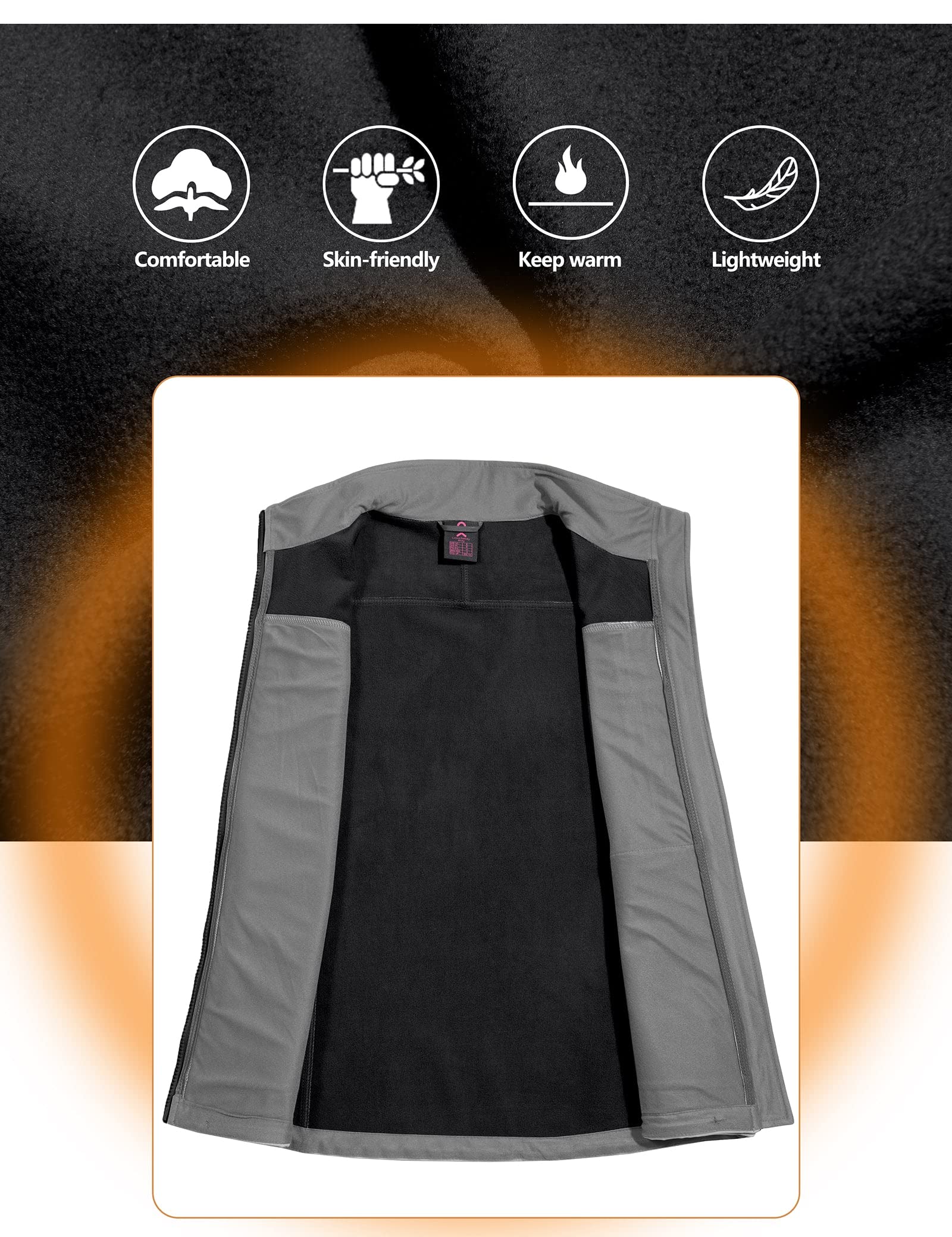 Little Donkey Andy Gilet pour femme - Imperméable - Softshell - Sans manches - Coupe-vent - Chaud et respirant - Gilet polaire pour la course, la randonnée, le golf