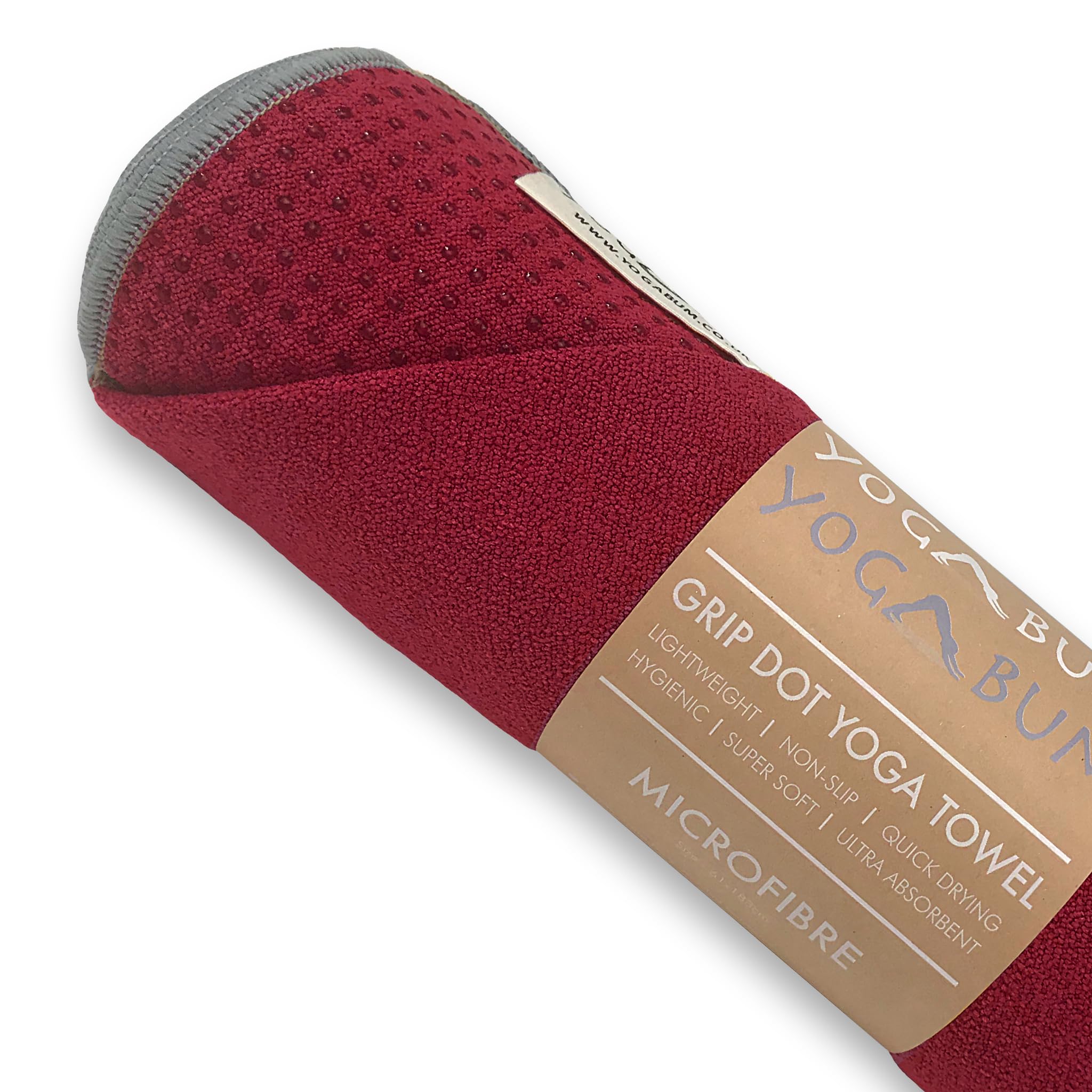Yogabum Grip Dot Yoga Mat Towels | Non-Slip | Eco Yoga Towel (Red Berry) — image 1