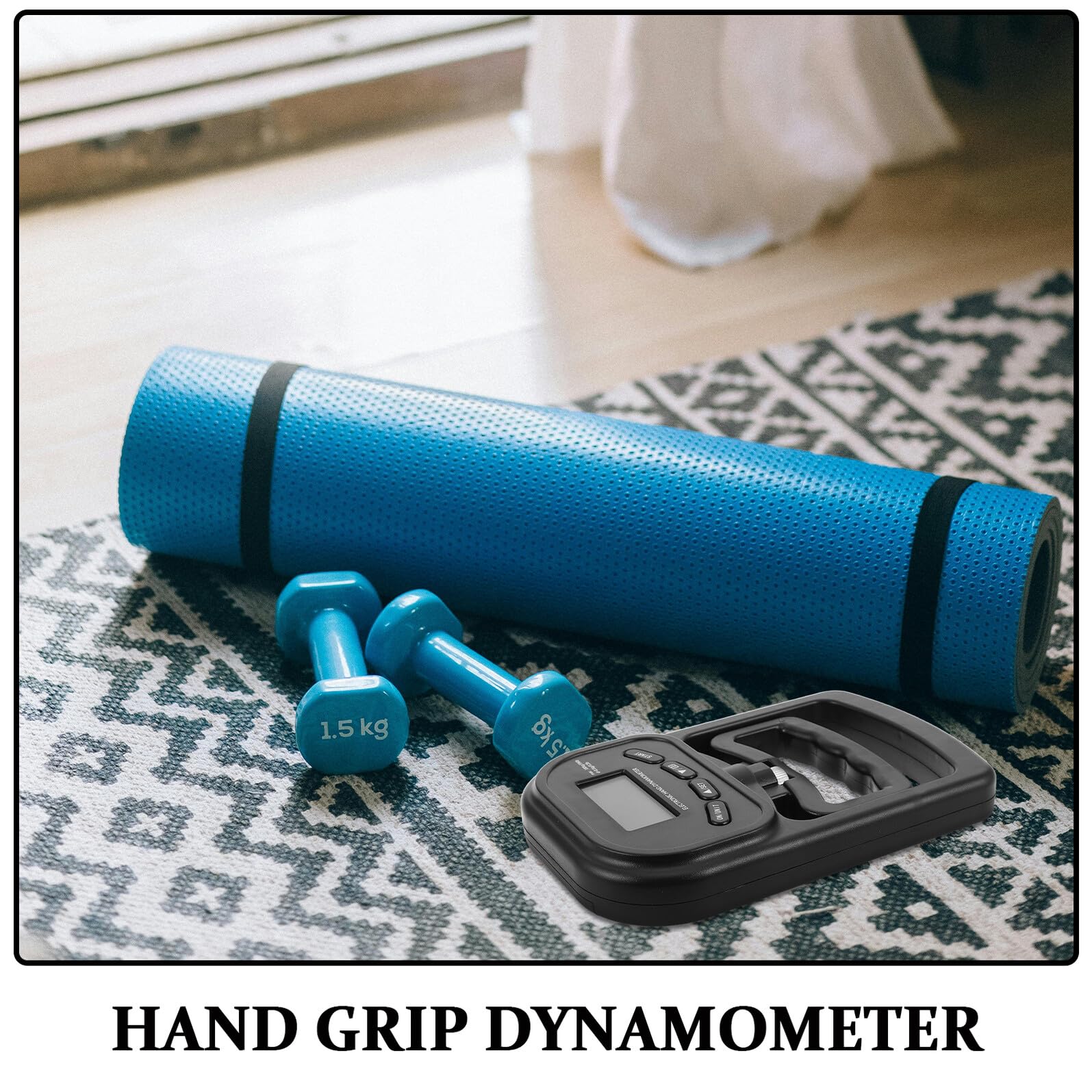 Cabilock Dinamómetro Digital de Mano Recargable 180 Kg con Pantalla LCD, Comprobador de Fuerza de Agarre para Entrenamiento Deportivo y Rehabilitación, Equipo Portátil para Gimnasio