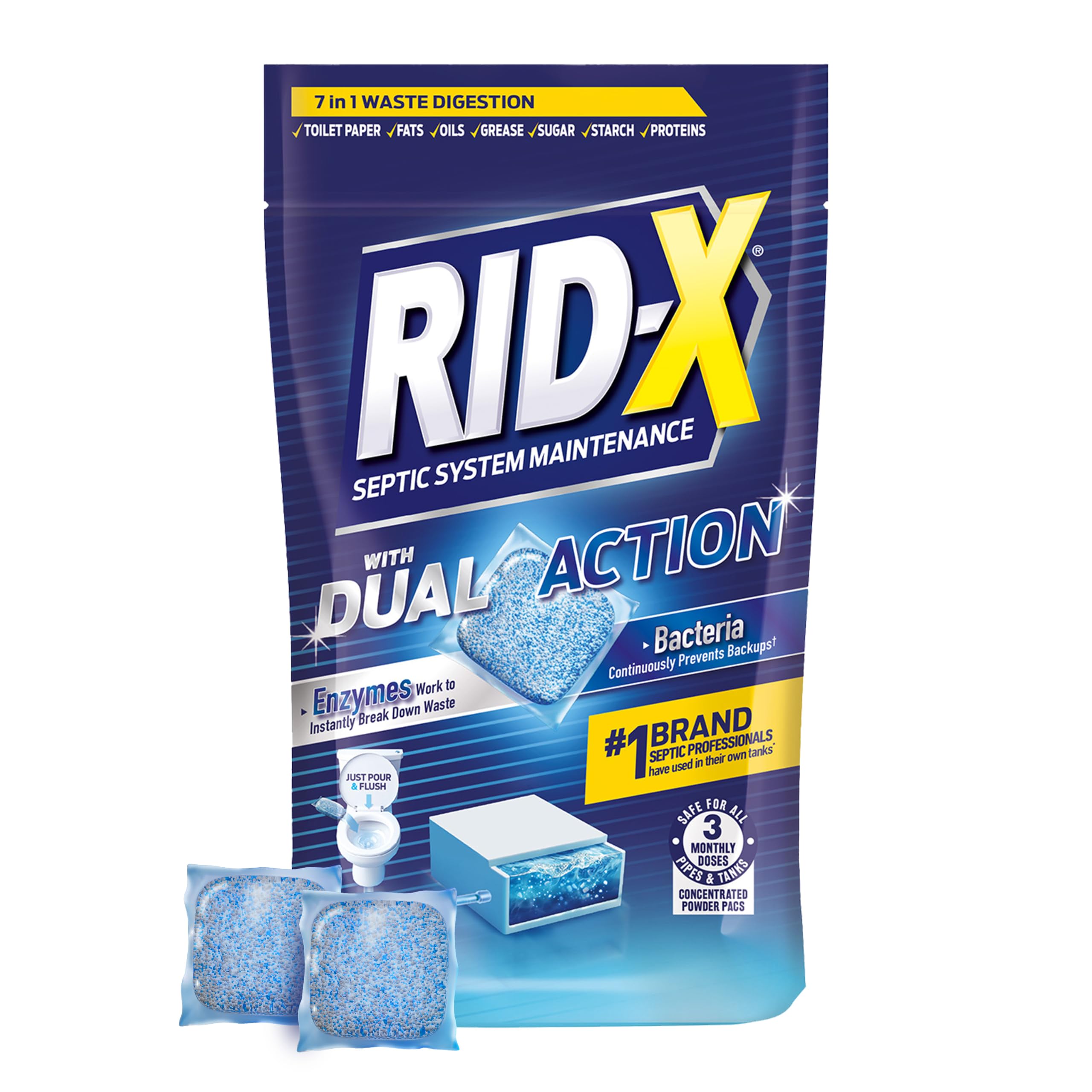 Rid-X Septic Tank Treatment - Prevent Backups -1