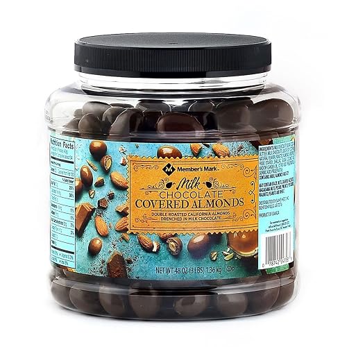 Milk Chocolate Covered Almonds -48 Oz - Members Mark - Milk Chocolate - 48 Ounce (Pack of 1)