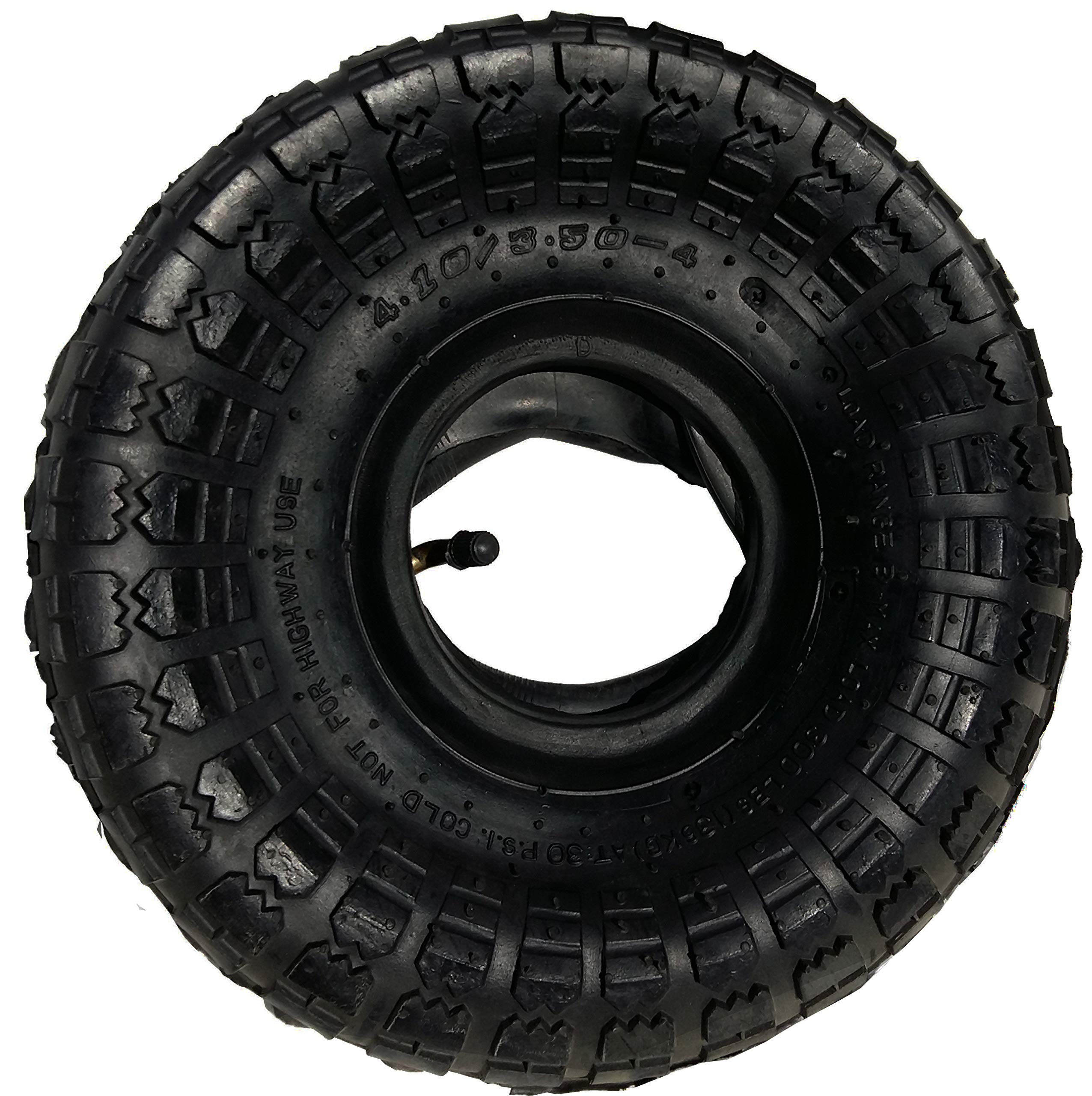 Zestaw dętka + opona 4.10/3.50‑4 do 10″ koła pneumatycznego – pasuje do felgi 4″ – do taczki, wózka ogrodowego – wytrzymała guma – udźwig do 60 kg