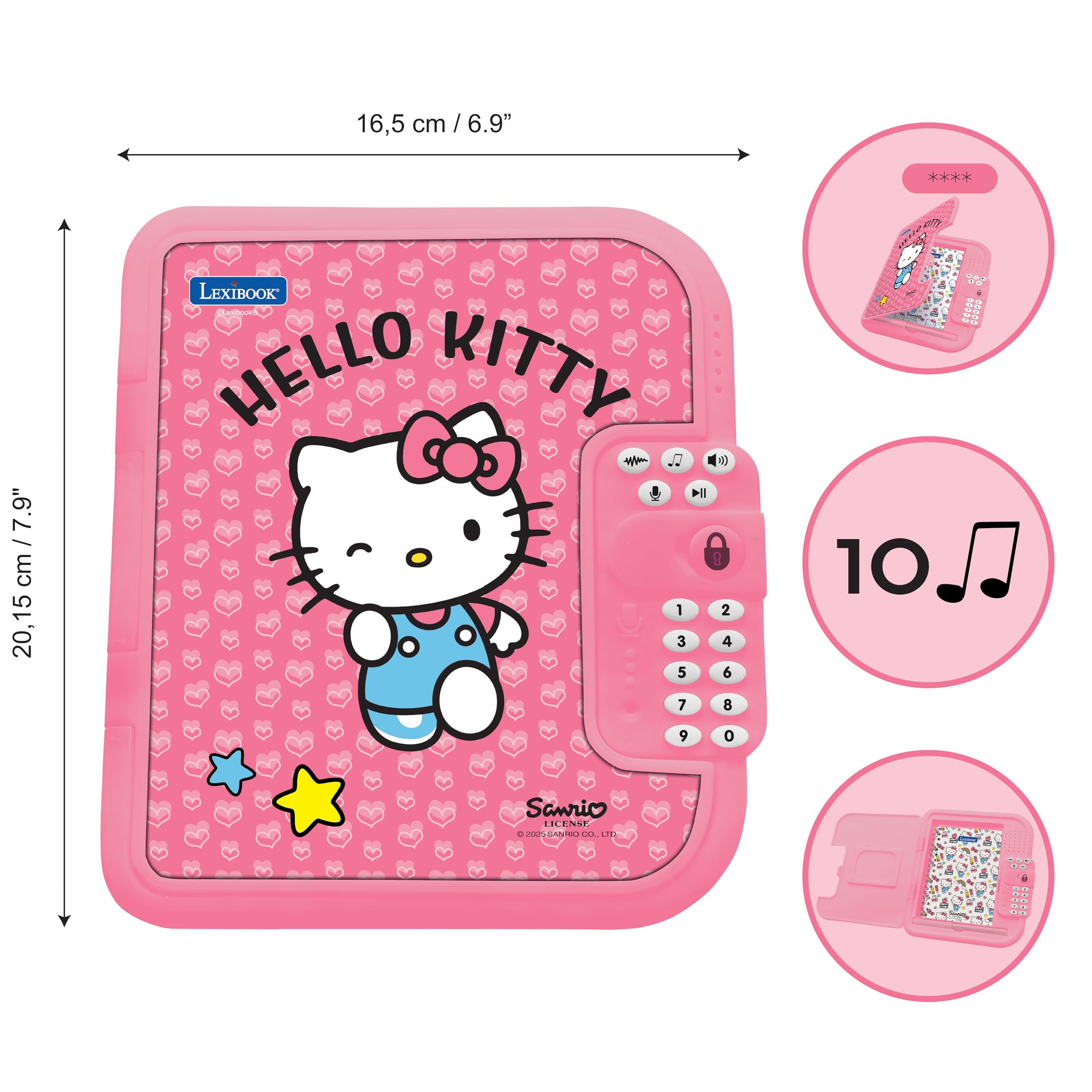 Lexibook, Disney Stitch, Diario Elettronico Stitch con Penna e quaderno Inclusi, interattivo, protetto da Password, Caratteristiche Divertenti, Effetti sonori, Blu, SD50D