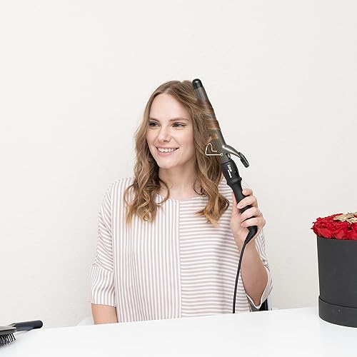 Miniatura 2 de Lizze Varita rizadora de cerámica - Abrazadera iónica para rizos de cabello grueso profesionales (1 14 pulgadas) - Tenaza para Ondular El Cabello