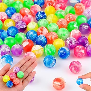 Deekin 1000 Pcs Small Bouncy Balls Bulk 0.78 Inch/ 20 mm Rubber High Bouncing Balls Neon Cloud Bounce Mini Bouncy for Birthday Party Favors Gift Prizes Vending Machines Fillers Outdoor