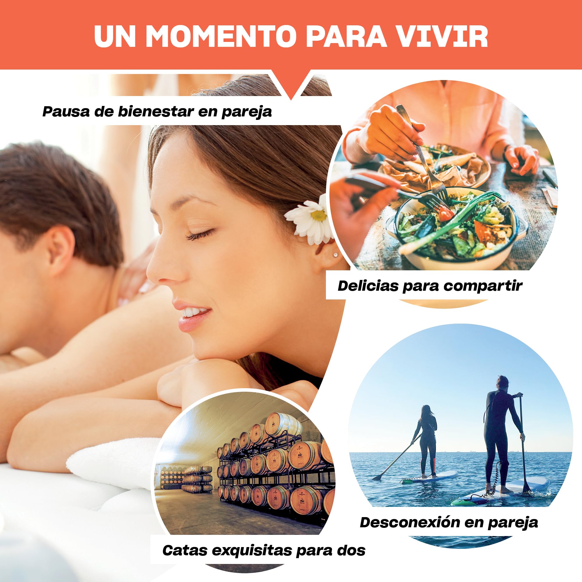 Smartbox - Caja Regalo Ilusiones para Dos - Idea de Regalo Barato - 1 Experiencia de Bienestar, Aventura o Cena para 2 Personas