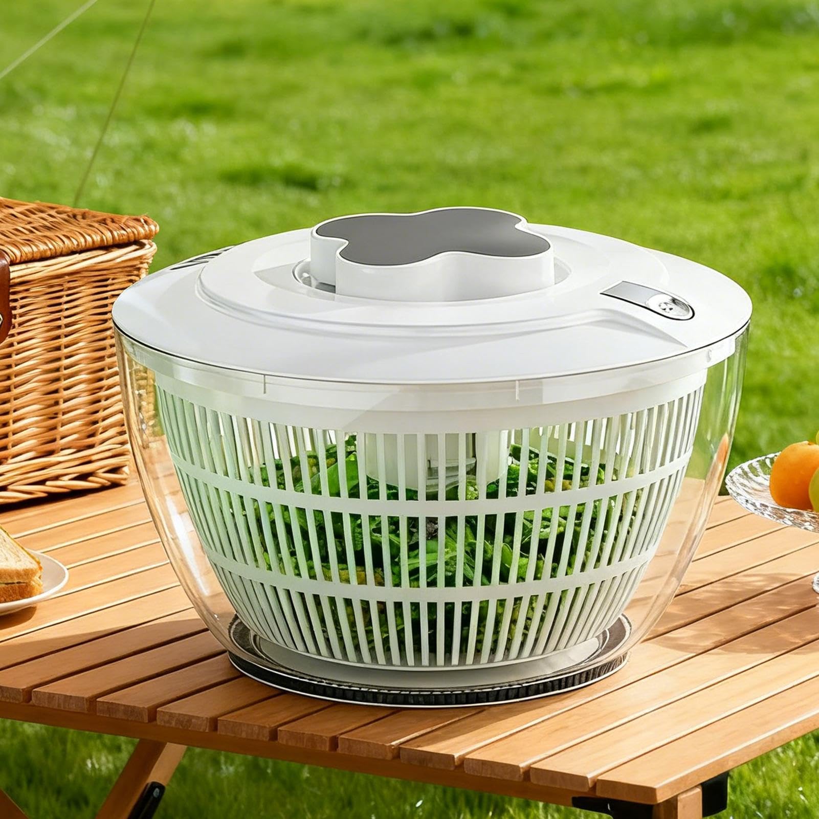 Centrifuga per insalata, 5 l, manuale, portatile, per lavare e asciugare le
