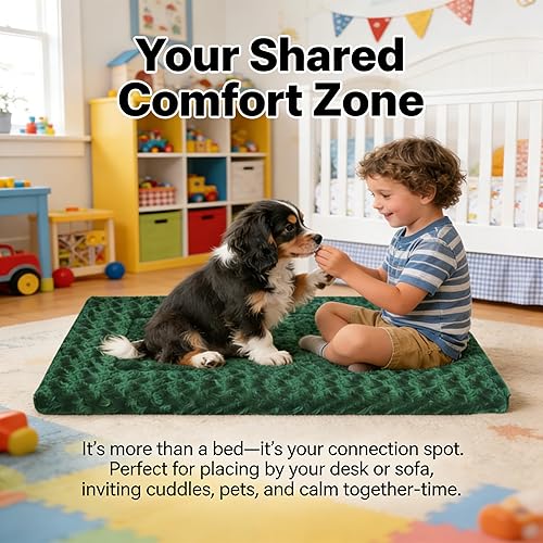 Miniatura 2 de Almohadilla para cama de jaula para perros – Tapete de forro polar reversible para perros pequeños, medianos y grandes – Tapete suave y lavable