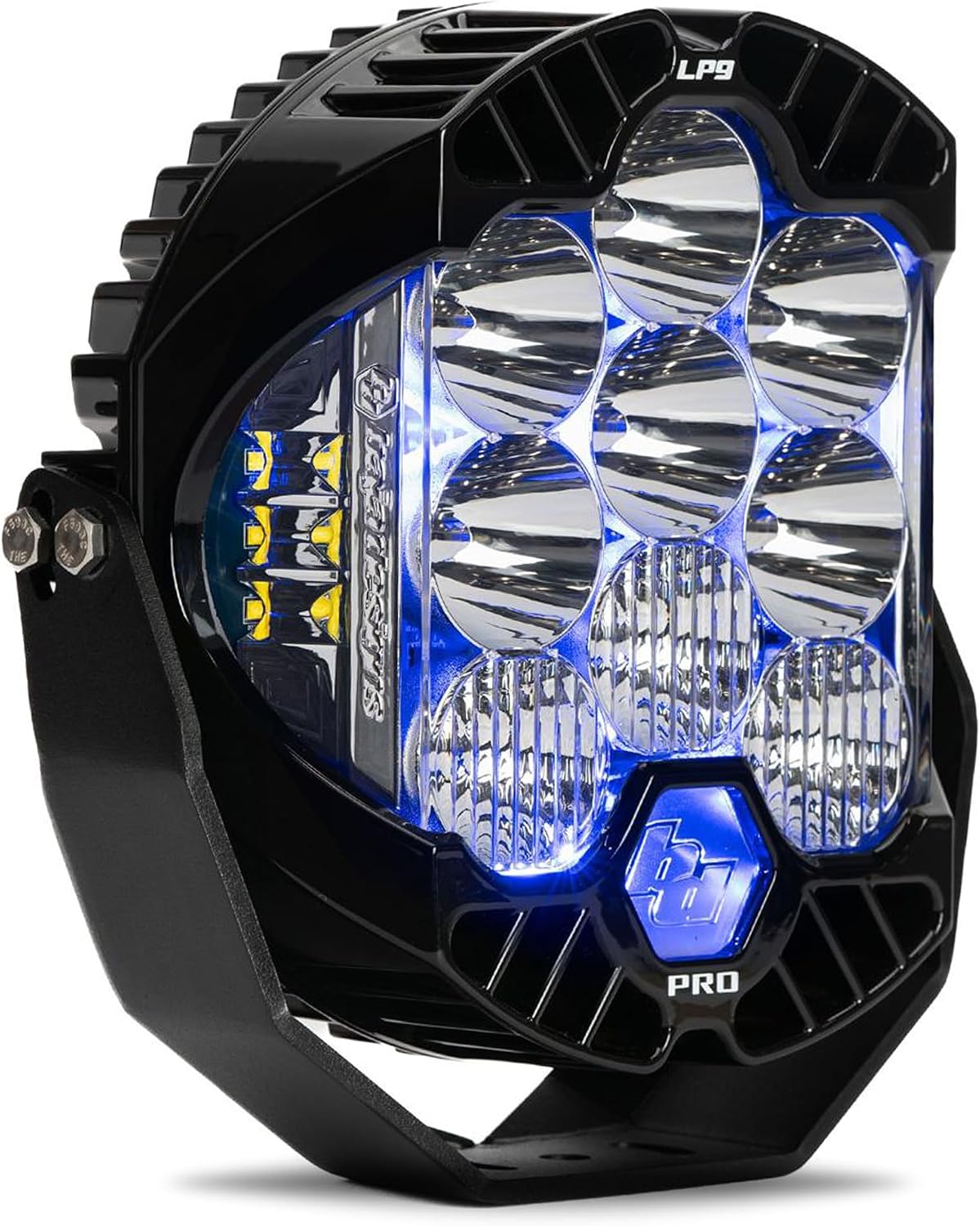 Baja Designs LP9 Pro LED Auxiliary Light Pod - Universal Off-Road Lighting for Trucks, Jeeps, UTVs & 4x4s - Driving/Combo Beam, Clear Lens (Blue Backlight)