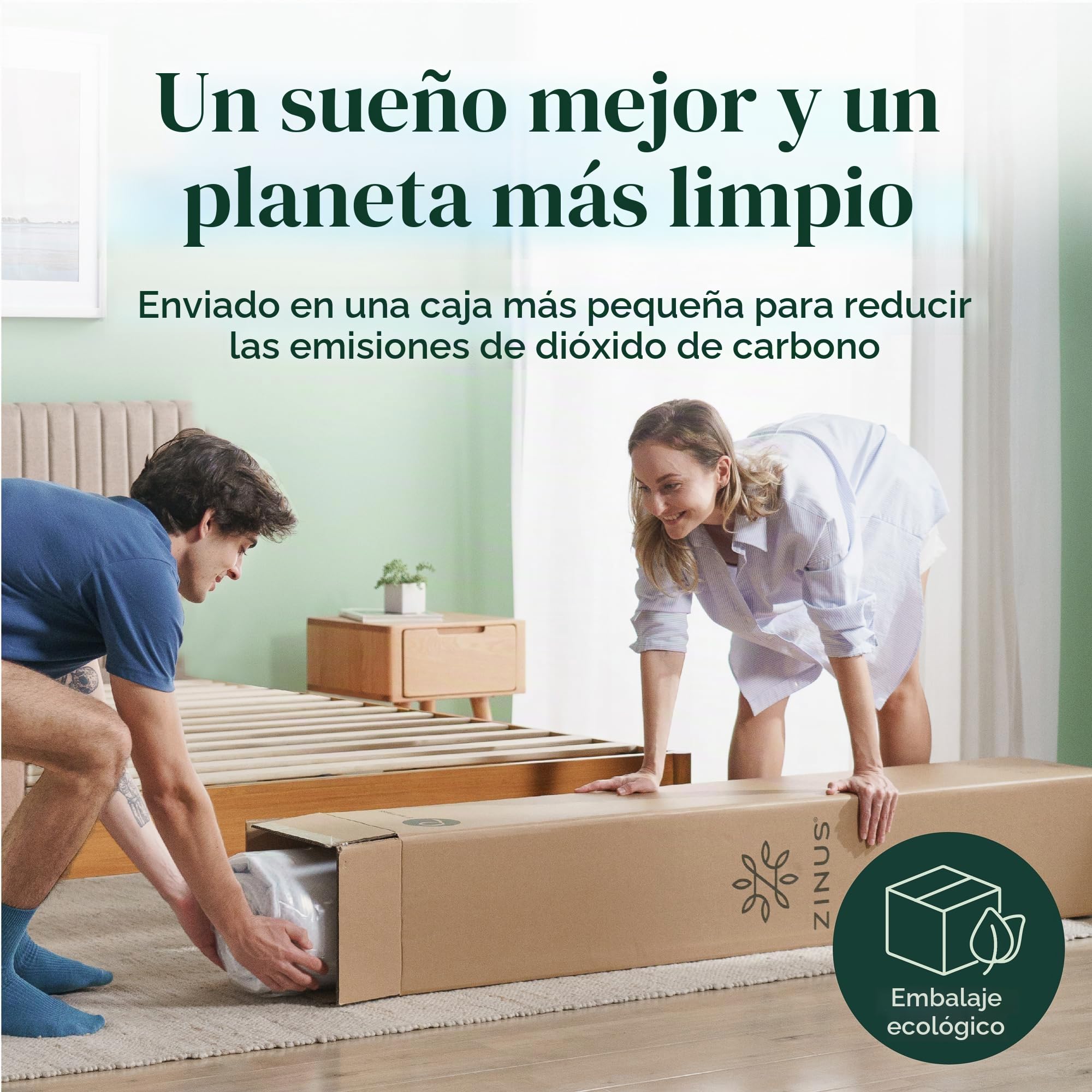Zinus Colchón Individual de 80 x 190 cm, colchón de 80 x 190 cm, ortopédico de Espuma viscoelástica con Cool Gel, Altura de 20 cm, firmeza Media, Certificado Oeko-Tex, colchón ortopédico ventilado y