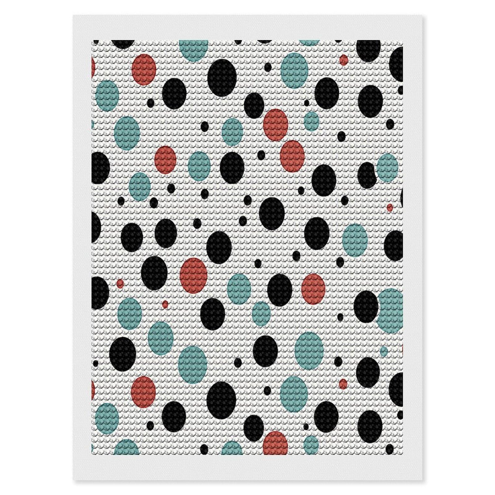 FekiLoot Polka Dot Diamond Painting Kits for Beginners DIY Diamond Art Kits for Adults Full Drill Round Diamond Dot Gem Art Painting Fun DIY Crafts for Home Kitchen Wall Decor Gift 12"x16"