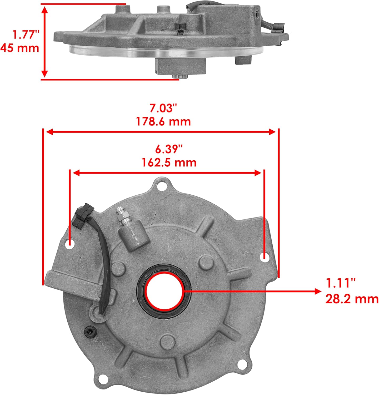 Caltric Front Differential Output Cover Compatible with Polaris Sportsman 500 HO 2007-2010 / Forest 2011-2014/800 2007-2014 / 6x6 Forest 2012-2015