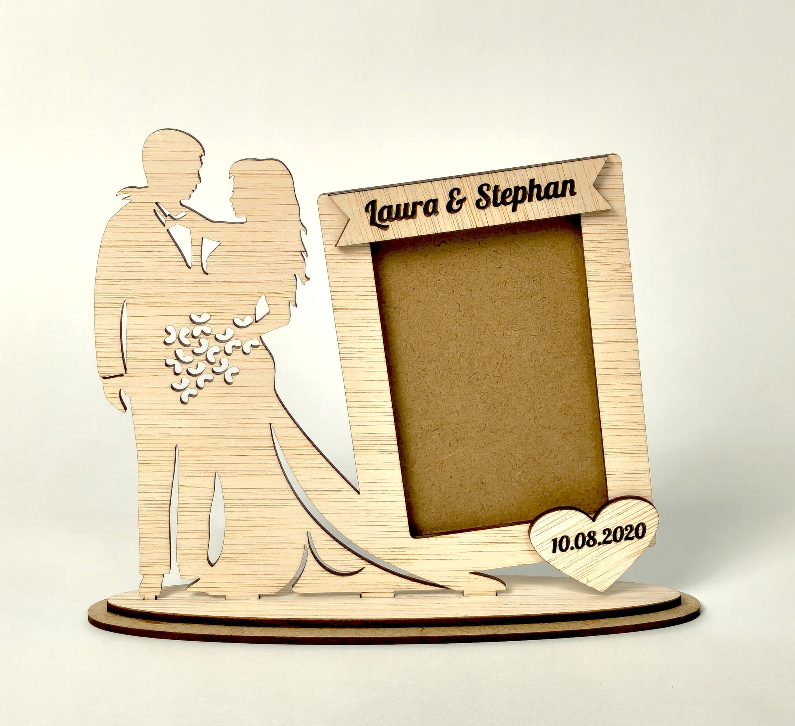 Marco de fotos personalizado boda. Portafotos Marco Love madera regalos detalles ideas originales san valentin bodas