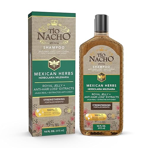 TIO NACHO Herbolaria Mexicana Shampoo fortalecedor de cabello con jalea real ginseng aloe vera trigo jojoba 14 onzas líquidas