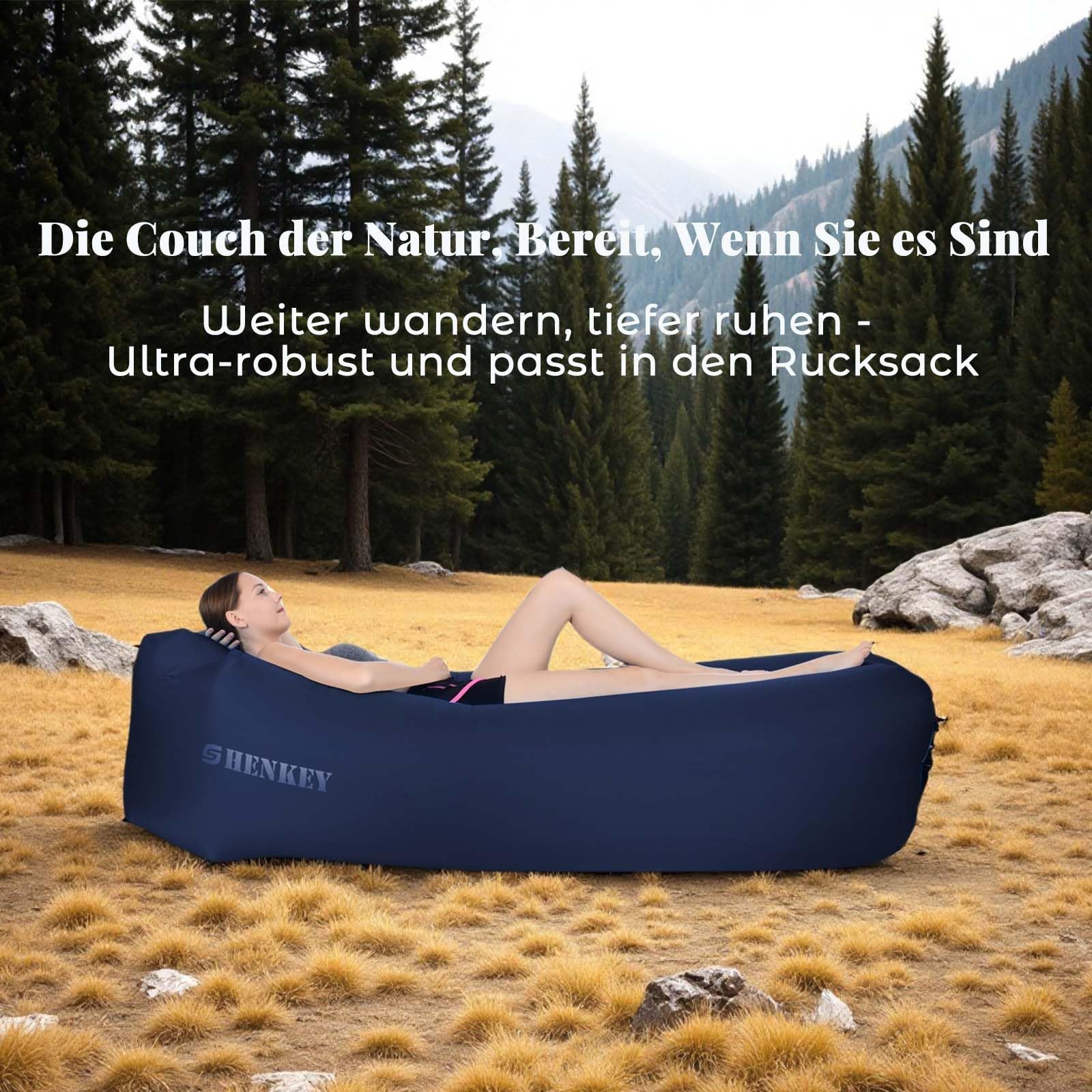 Aufblasbares Sofa,Luftsofa-Hängematte mit Wasserdichtem und Auslaufsicherem Design - Perfekte Tragbare Aufblasbare Couch für Garten, Seeufer, Strand, Camping und Musikfestivals (Tibetaner)
