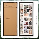 41x17 Cadre photo de gros collage de pouce,cadres photo multi-bois,20 Ouvertures 4x6 Photos,Affichage de photos en format mural,Black