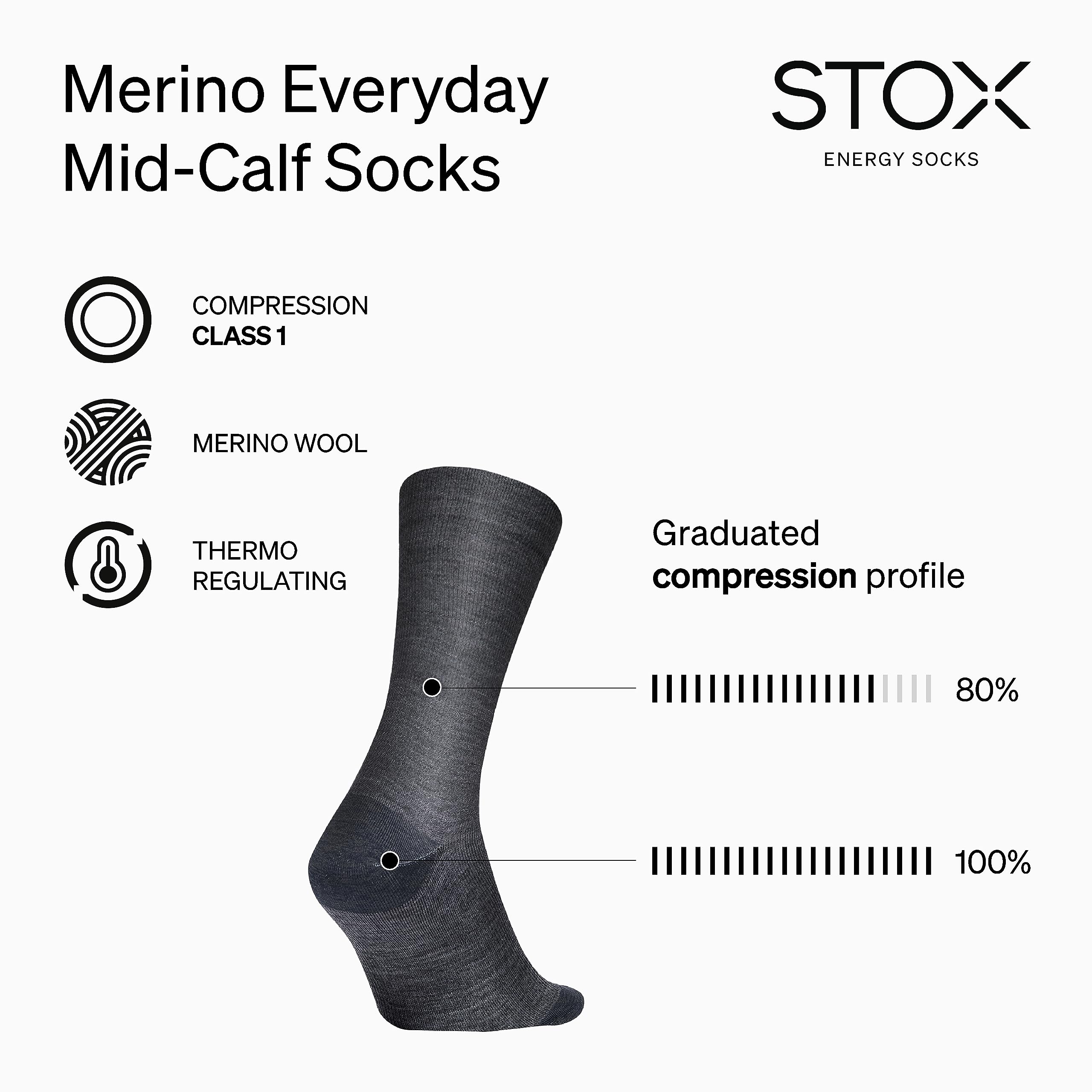 STOX Energy Socks | Kurze Socken für Damen | Premium Kompressionssocken | Verhindert geschwollene Füße | Reduziert Schwellungen | Angenehme Merinowolle | 3er Pack