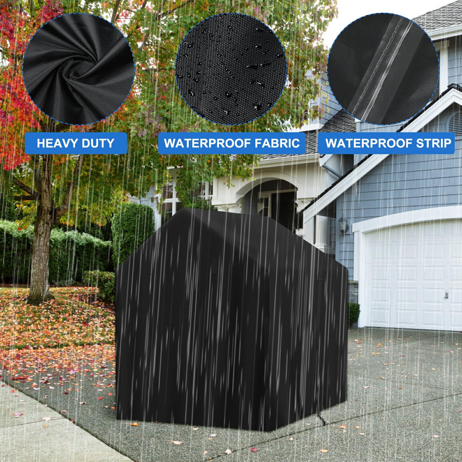 Funda impermeable para casa de juegos al aire libre, para casa de troncos de juguete de jardín, 43 pulgadas de largo x 47 pulgadas de ancho x 55 pulgadas de alto, doble cremallera