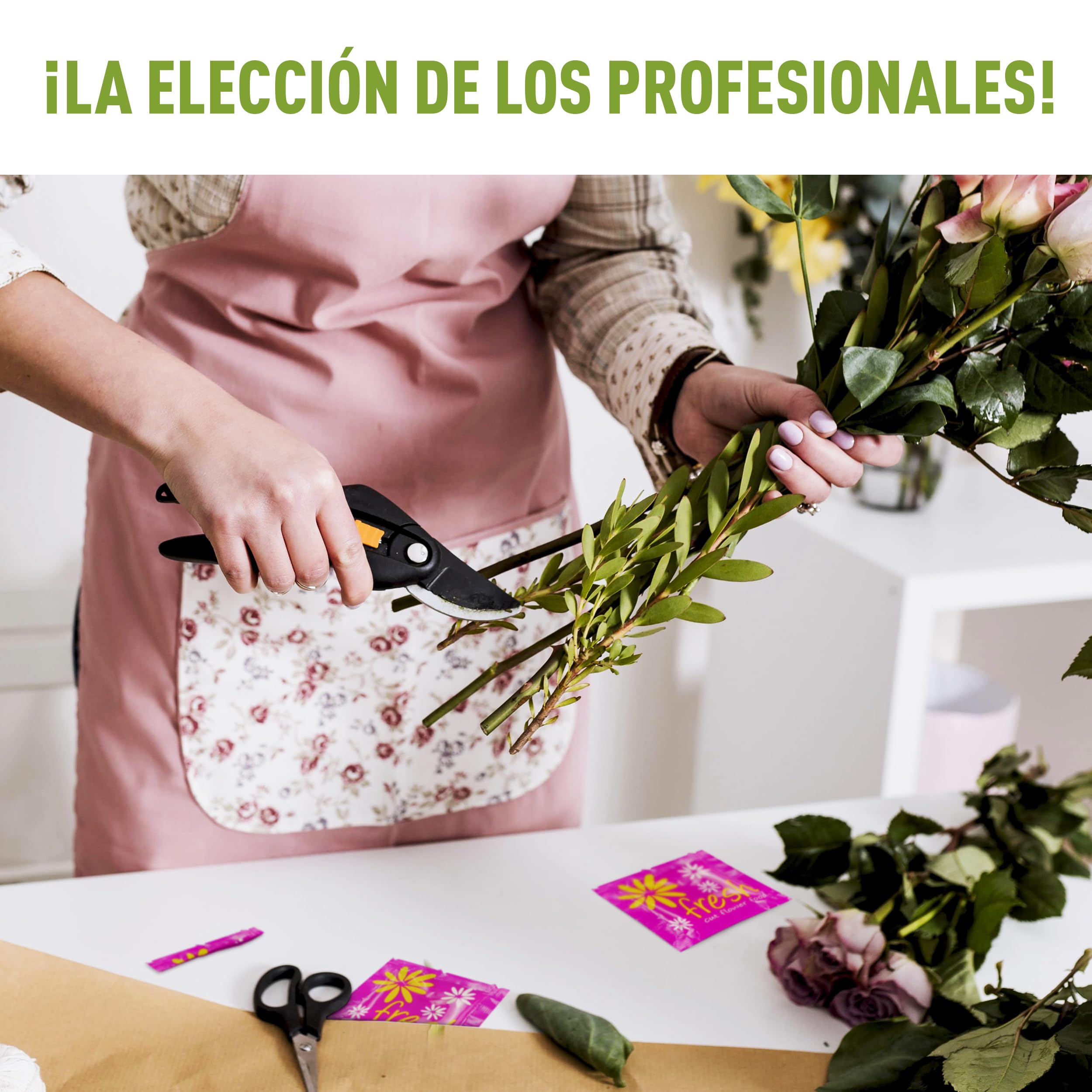 Pack de 15 Sobrecitos de Conservante Para Flor Cortada, Comida Para Flores Frescas Cortadas, 15 Paquetes de Conservante Total, 7.5L de Conservante Líquido