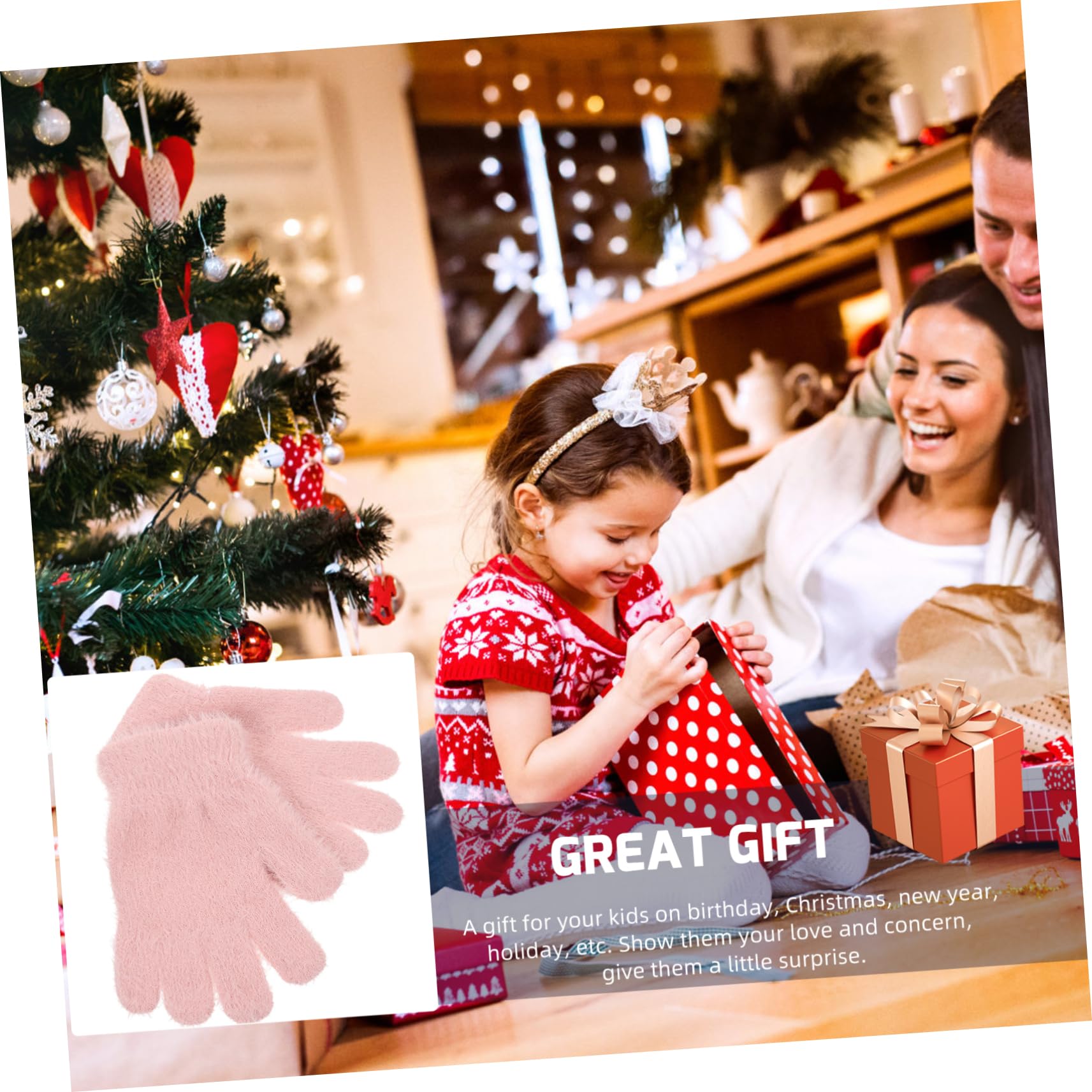 GLSTOY Boys Winter Gloves Kids Wool Mittens Warm Mittens for Boys Girls Waterproof Kids Snow