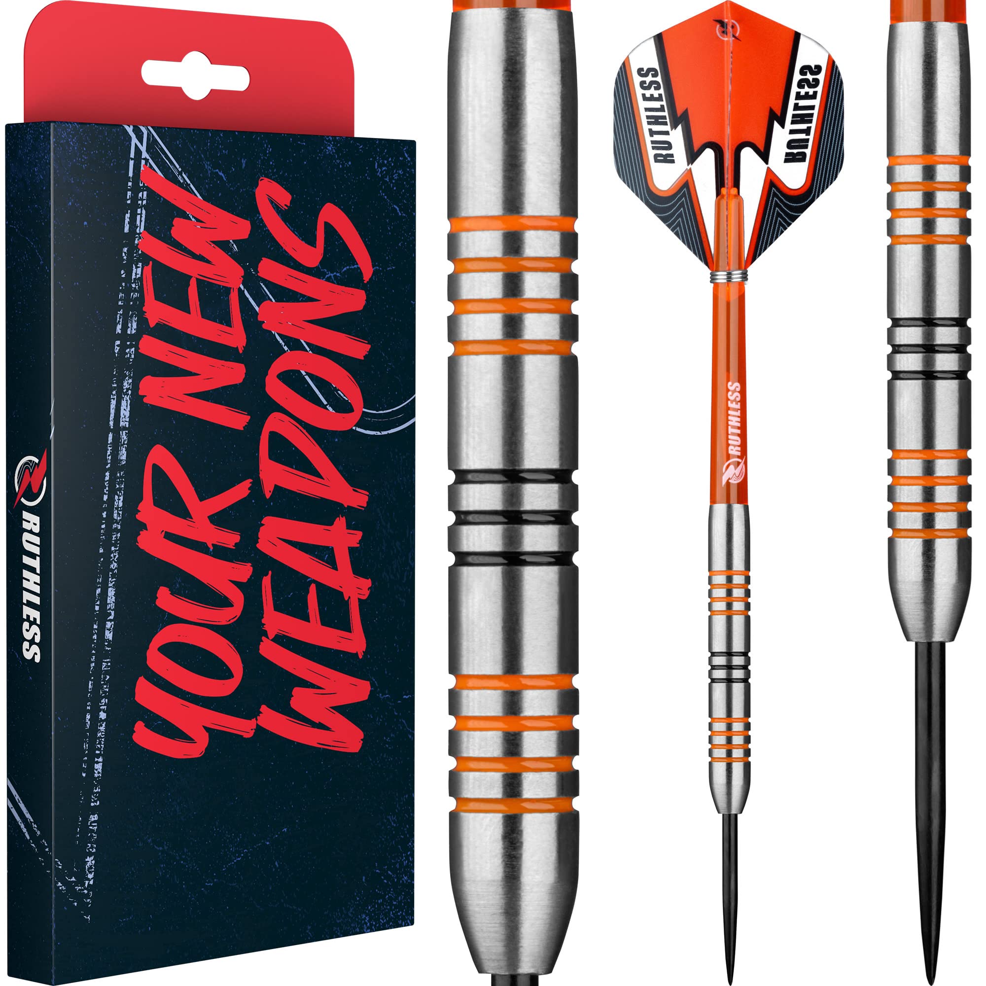 RUTHLESS Tigers Darts | 90% Tungsten Steel Tip Tungsten | Ringed 22g