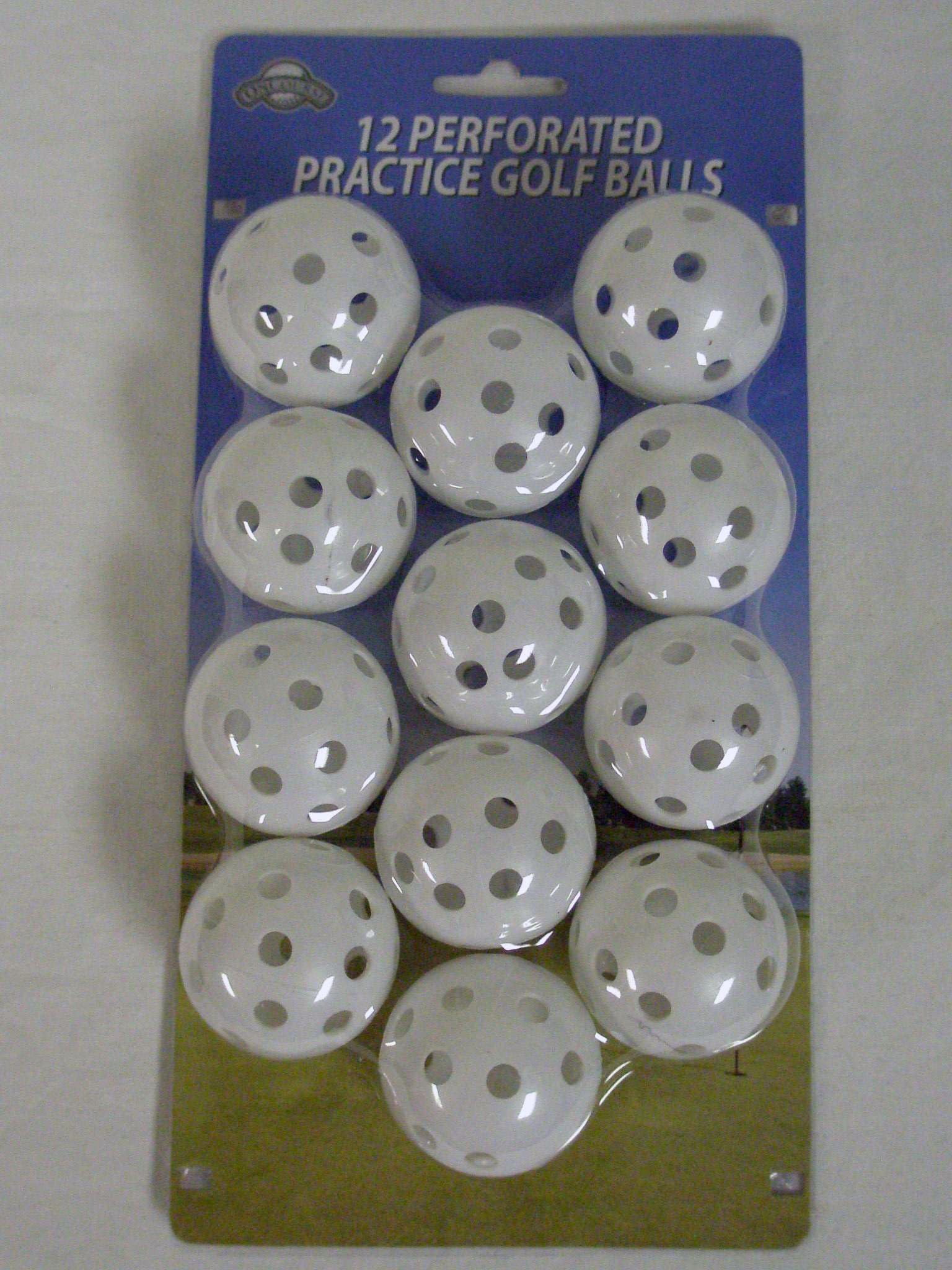 On Course Perforated Practice Golf Balls (12pk) Plastic New
