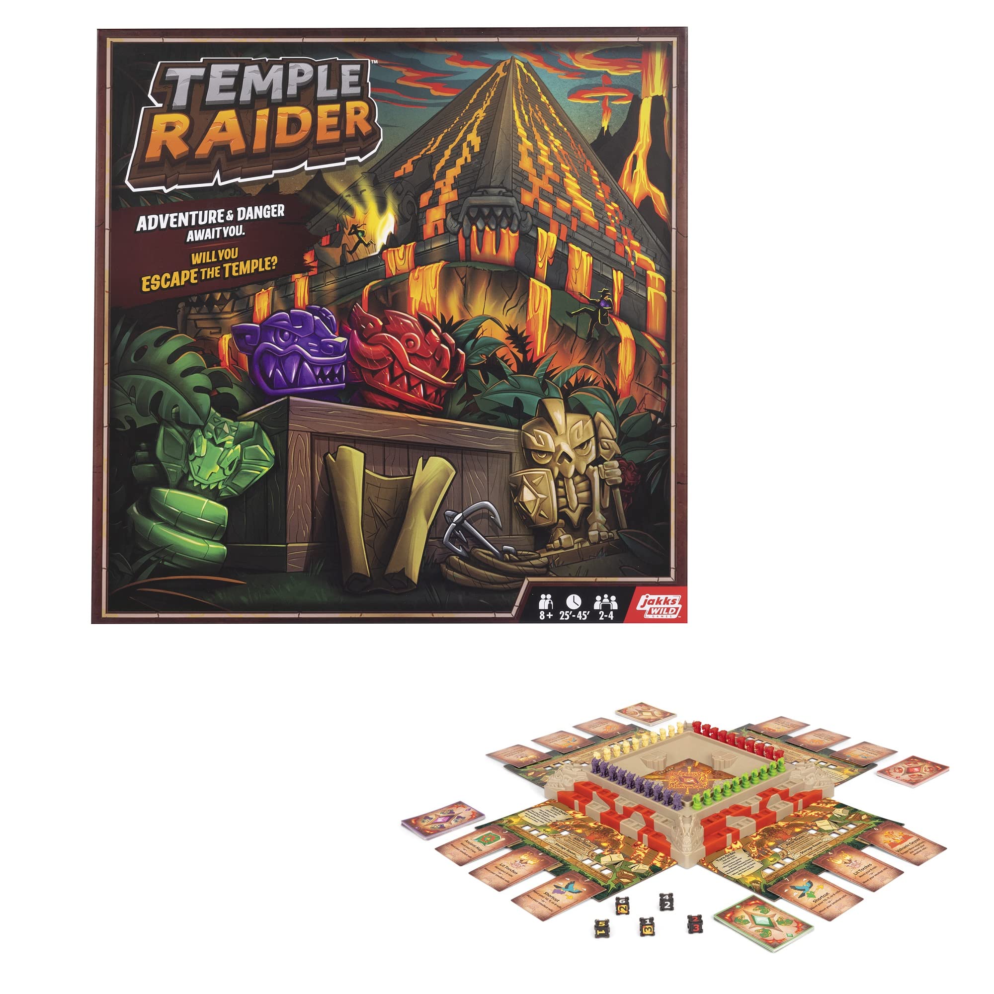 Amazon.com: Temple Raider Board Game | Jakks Wild Games | Strategy Board- Game | Family Dice Game for Adults and Kids | 2 to 4 Players | Average  playtime 25-45 minutes | Ages 8+ : Toys & Games