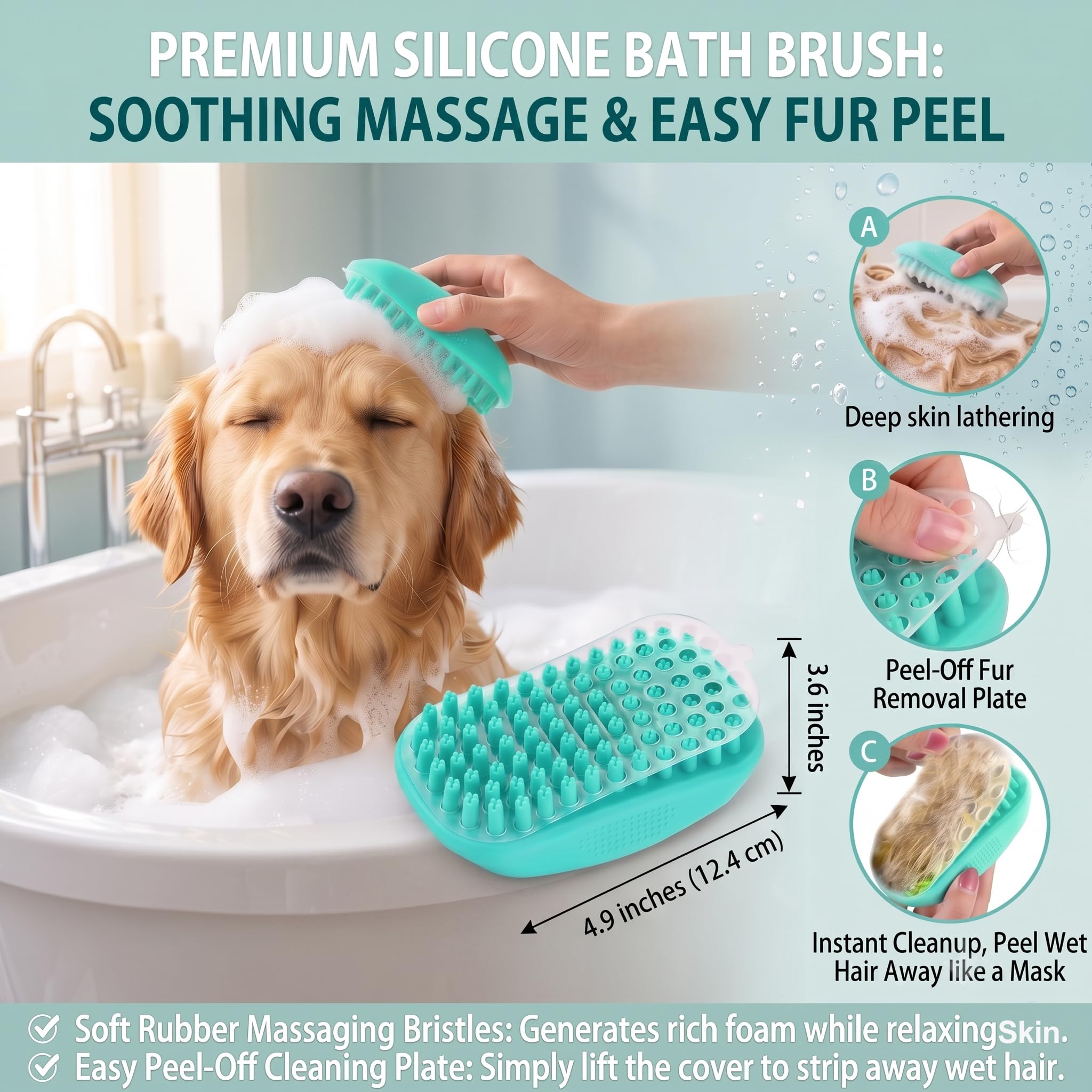 Kit de cepillo para perros para desprendimiento y aseo de perros y gatos de pelo corto y largo, juego de aseo de mascotas 5 en 1 para animales pequeños, cepillo de limpieza automática para perros