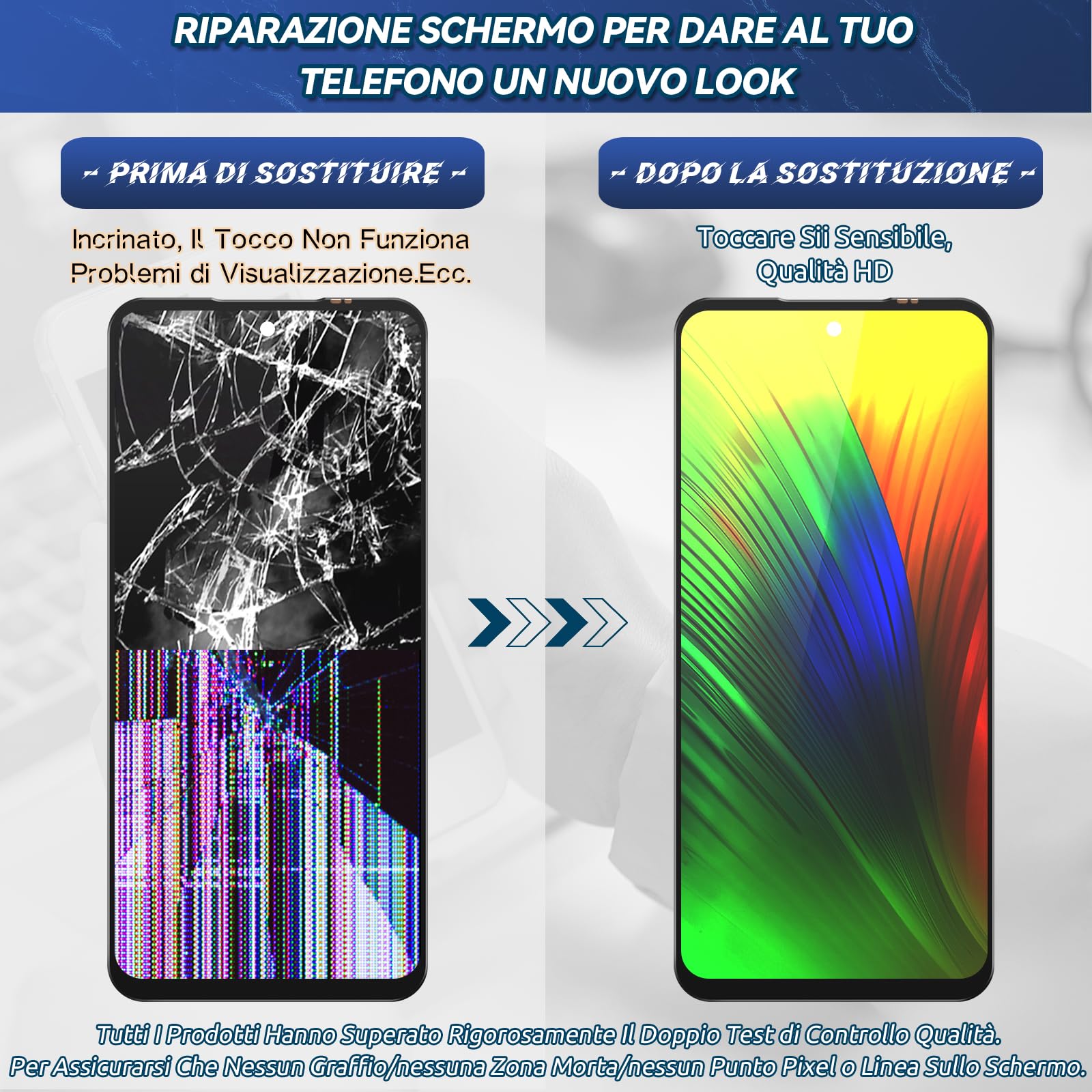 Schermo Display LCD Di Ricambio Per Moto G54 5G (PAYF0010IN) Con Cornice E Kit Riparazione - 3