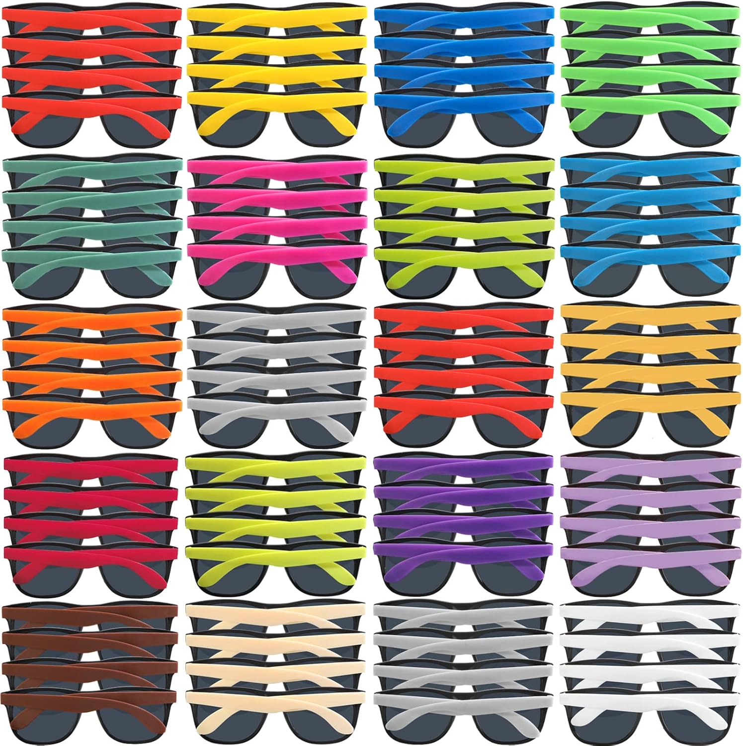72 Pack Bulk Sunglasses Party Favors,18 Colors Neon Party Sunglasses in bulk for Adults and Kids,80's Style Sun Glasses for Summer Pool,Beach,Classroom Prize,Birthday Goody Bag,Goodie Bag Fillers