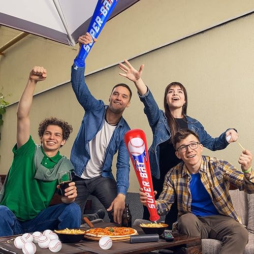 Miniatura 6 de durony 12 juegos de bates de béisbol inflables y mini espuma de béisbol deportes pelota de estrés deportes regalos de fiesta para fiesta de béisbol,