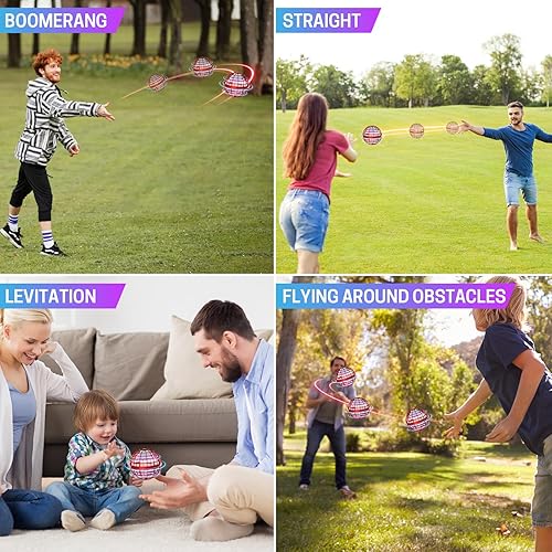 Vista 18 de Bola de orbe voladora 2023 mejorada con globo cósmico mágico controlado a mano, bola flotante de boomerang para niños, niñas y adultos, regalo