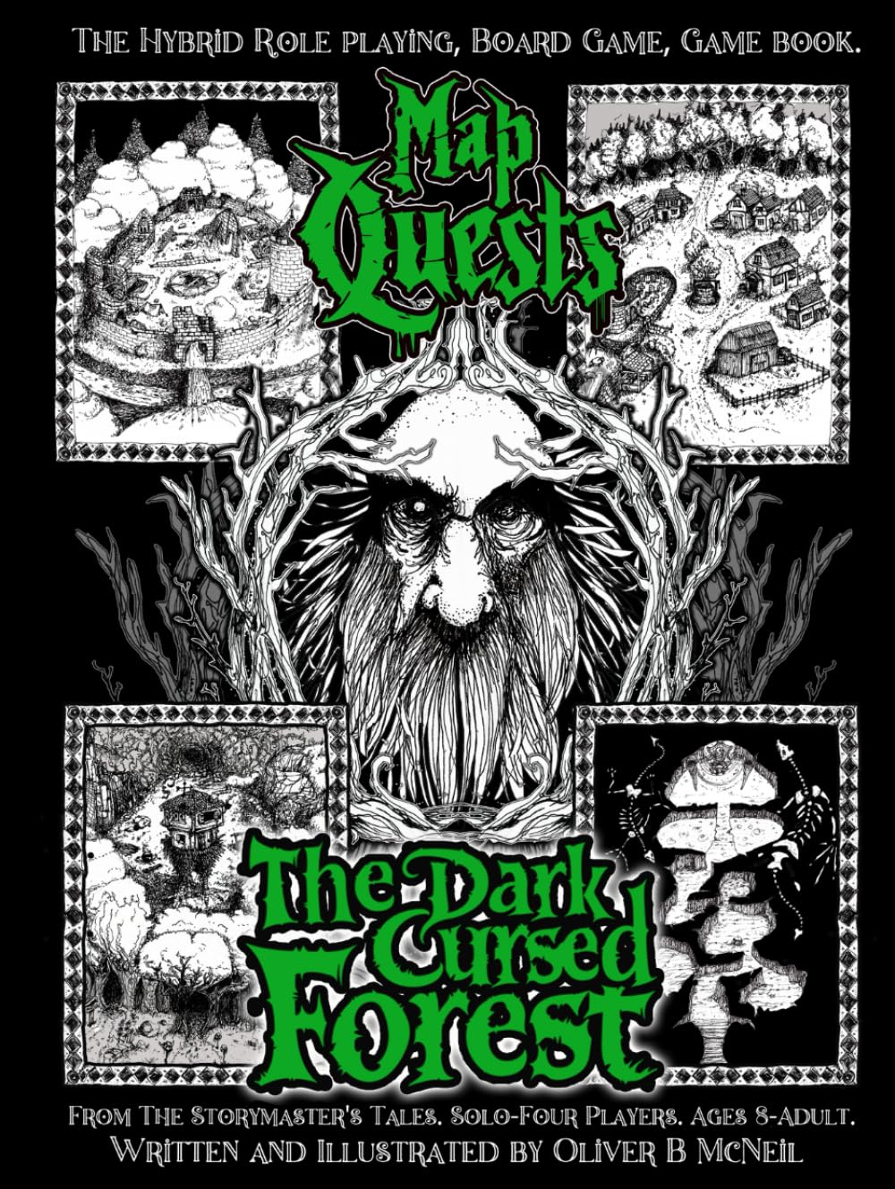 Map Quests: The Dark, Cursed Forest. The Hybrid Role Playing, Board Game, Game book.: From The Storymaster's Tales. Solo-Four Players. Ages 8-Adult.