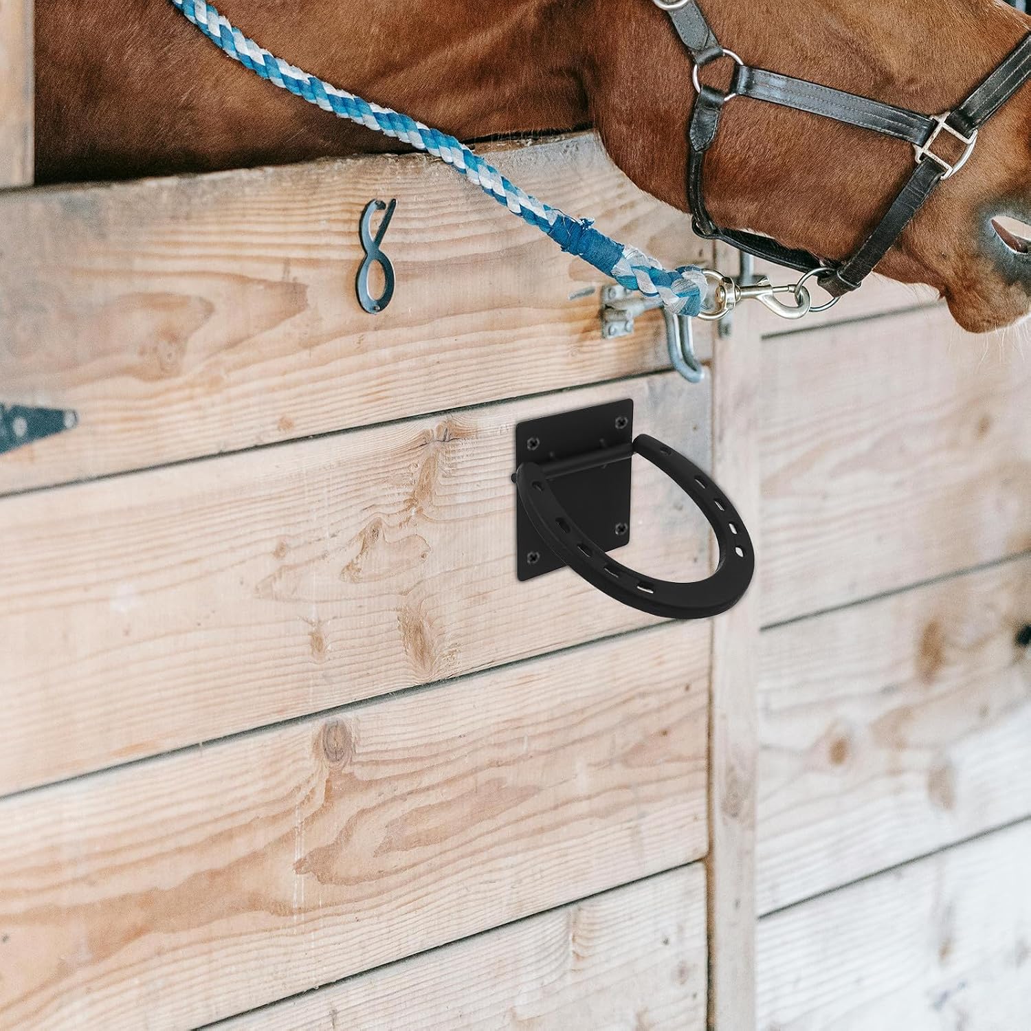 2pcs 2pcs Horse Tie Ring for Tying and Retracting Horses Metal Stable Tie-up Ring with Screws Rust-Resistant Durable Surface and Grooming Equipment