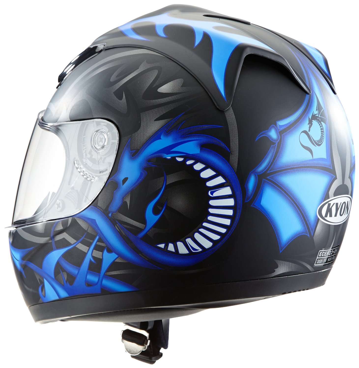Image secondaire de protectWEAR - Casque de moto Dragon bleu design H 510-11 - L