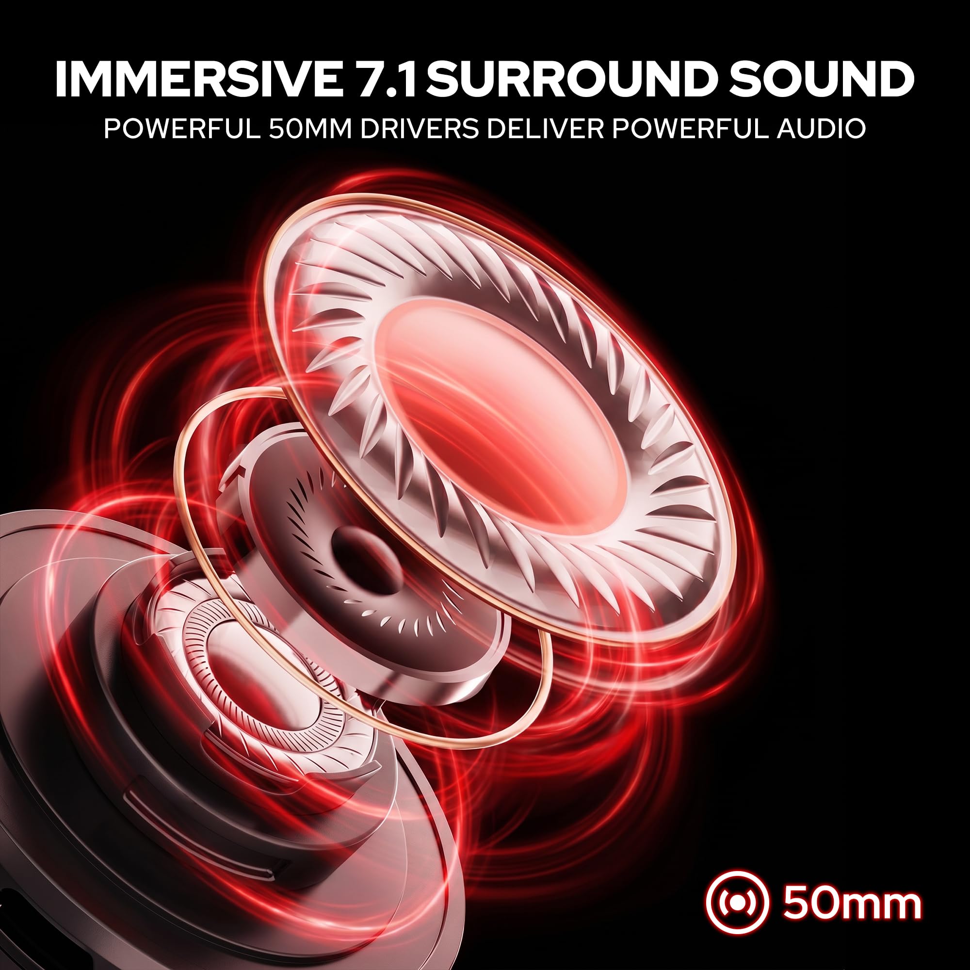 Redragon H891 Casque Gamer Tri Mode sans Fil 65H Autonomie 71 50mm V2