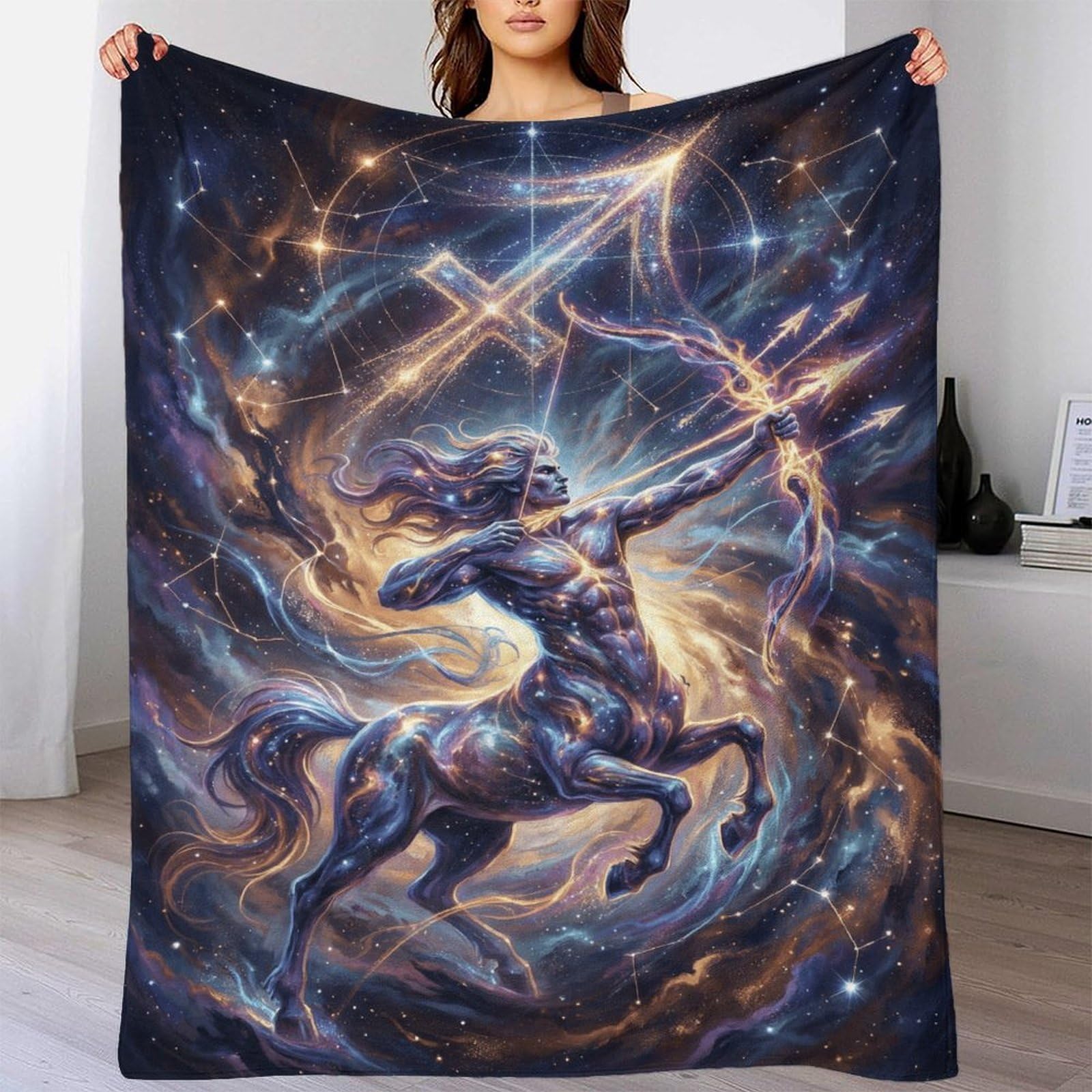W7C8U2X3 Sagittarius Zodiac for for Soft Throw Blanket, Bedroom Sofa Couch