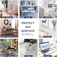 Vista 6 de Protector de escritorio de PVC transparente de 14x36 pulgadas, manteles de plástico, protector de mesa de cristal con alfombrilla de ratón gratis