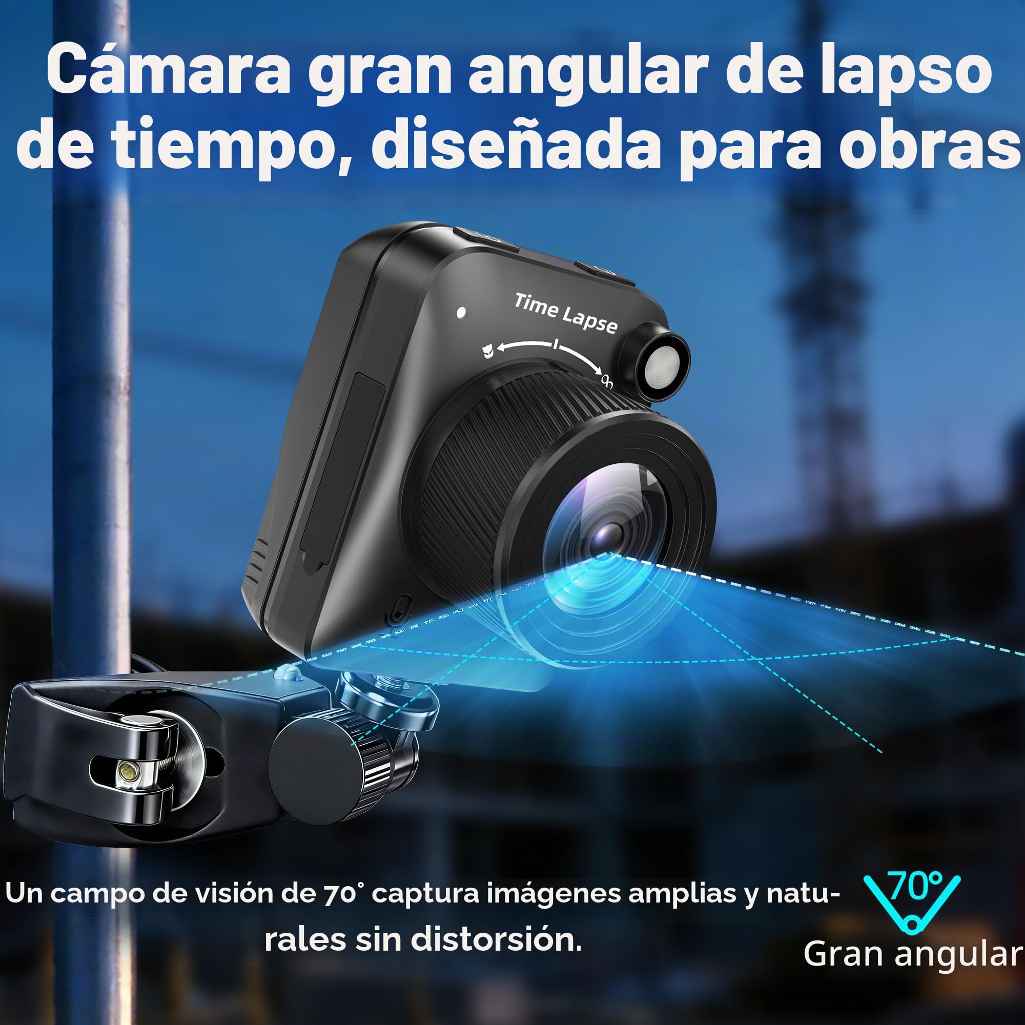 Dsoon Cámara de lapso de Tiempo, cámara 4K FHD Timelapse para Exteriores, Nivel Impermeable IP66, para Grabar construcción al Aire Libre, Clima, Planta, batería de 6 Meses, Tarjeta TF de 64 GB