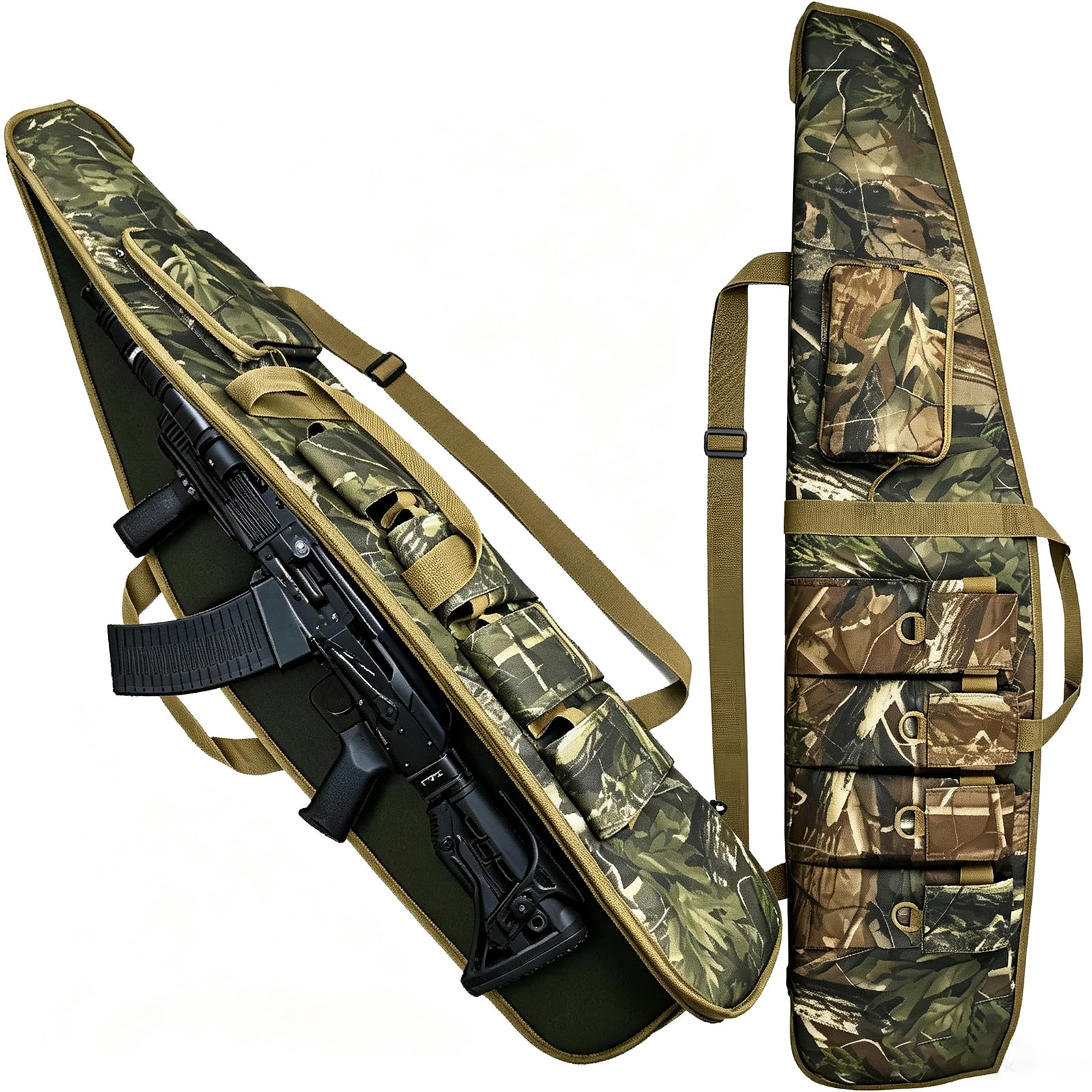 Fundas Soft-Rifle-Cases para pistolas para escopetas bolsa de rifle larga con bolsa de soporte para revista múltiple, almacenamiento y transporte de correa de hombro antideslizante ajustable