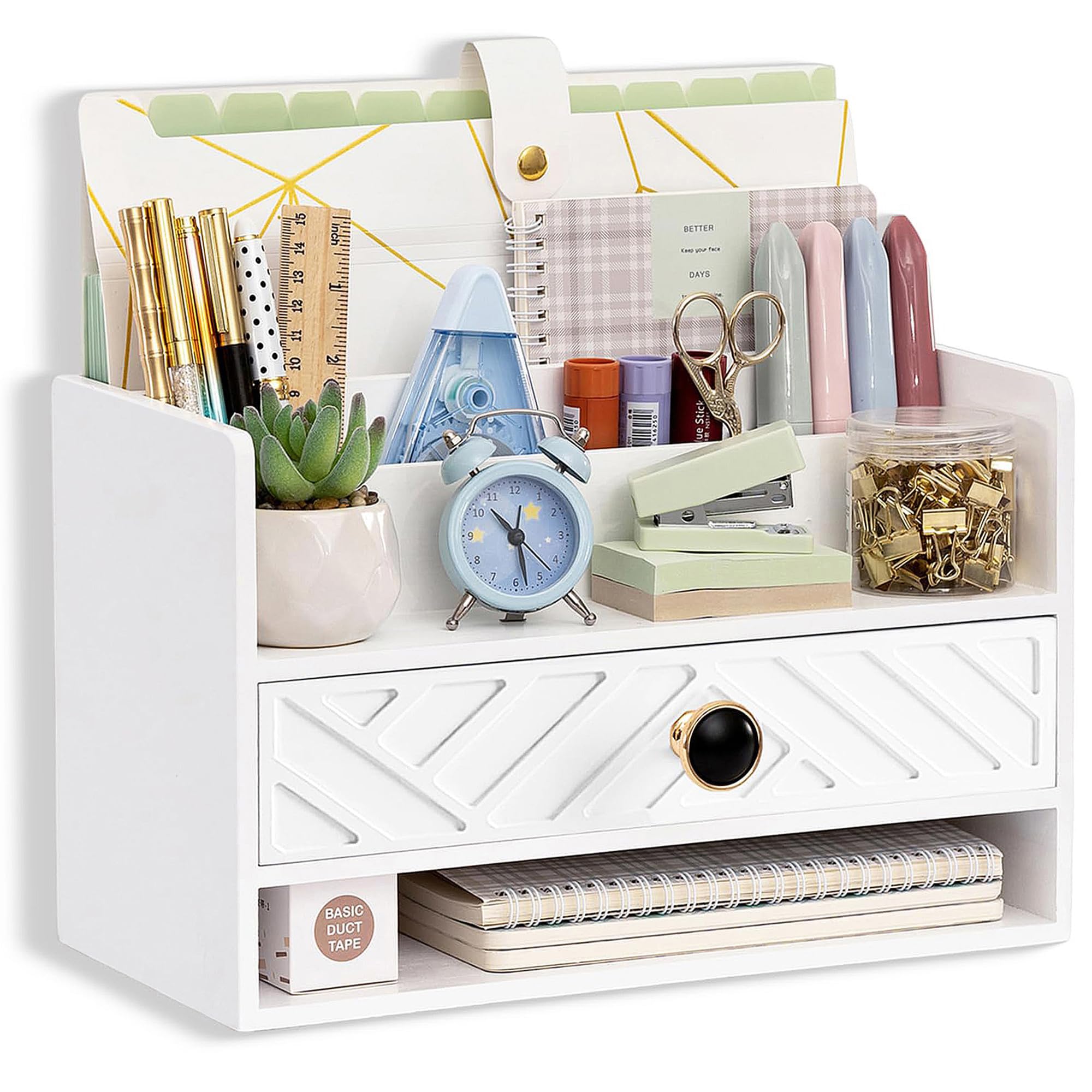 Photo 1 of dreampossible Desk Organizer with Drawer, White