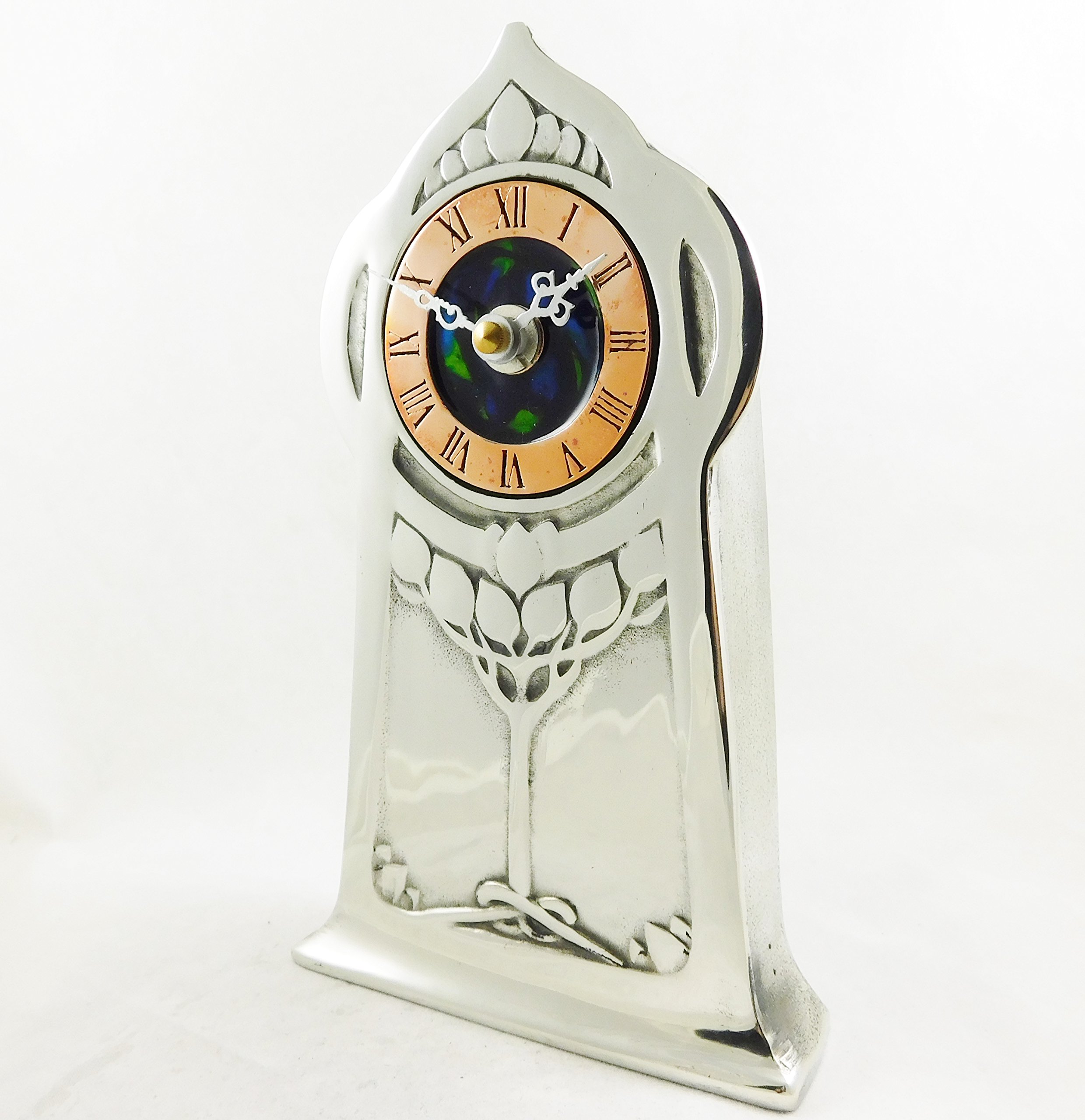 English Pewter Clock Art Nouveau Design Archibald Knox Style Made in England | AK13