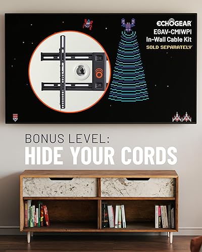 Miniatura 9 de ECHOGEAR Soporte de pared resistente para televisores de hasta 90 pulgadas, diseño de perfil bajo que sostiene el televisor a solo 2.25 pulgadas de