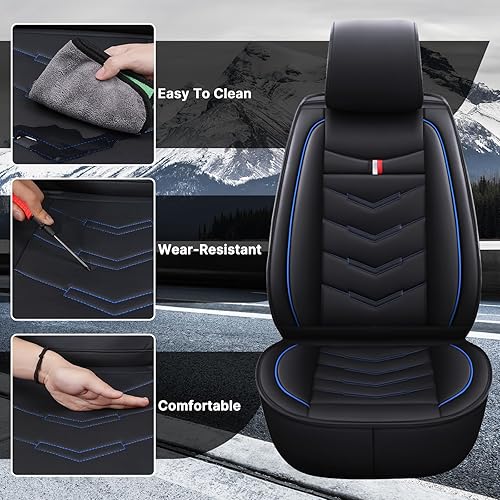 Miniatura 10 de Axflong Funda de asiento de automóvil de 2 asientos para Mini Cooper S 2002-2012, duradera, resistente al desgaste, impermeable, funda de asiento