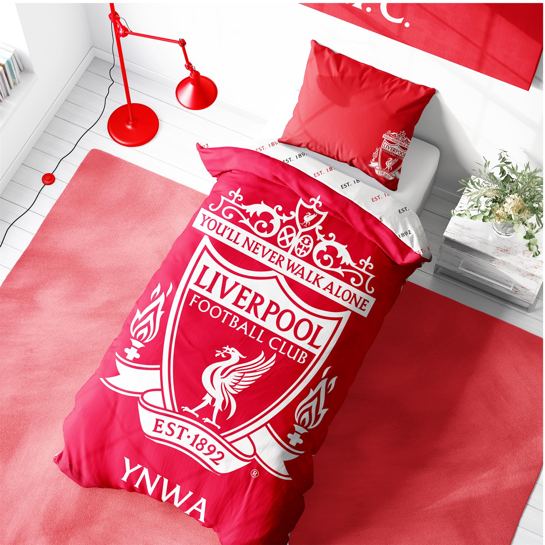 Liverpool parure de lit simple housse réversible YNWA idée cadeau anniversaire fan football