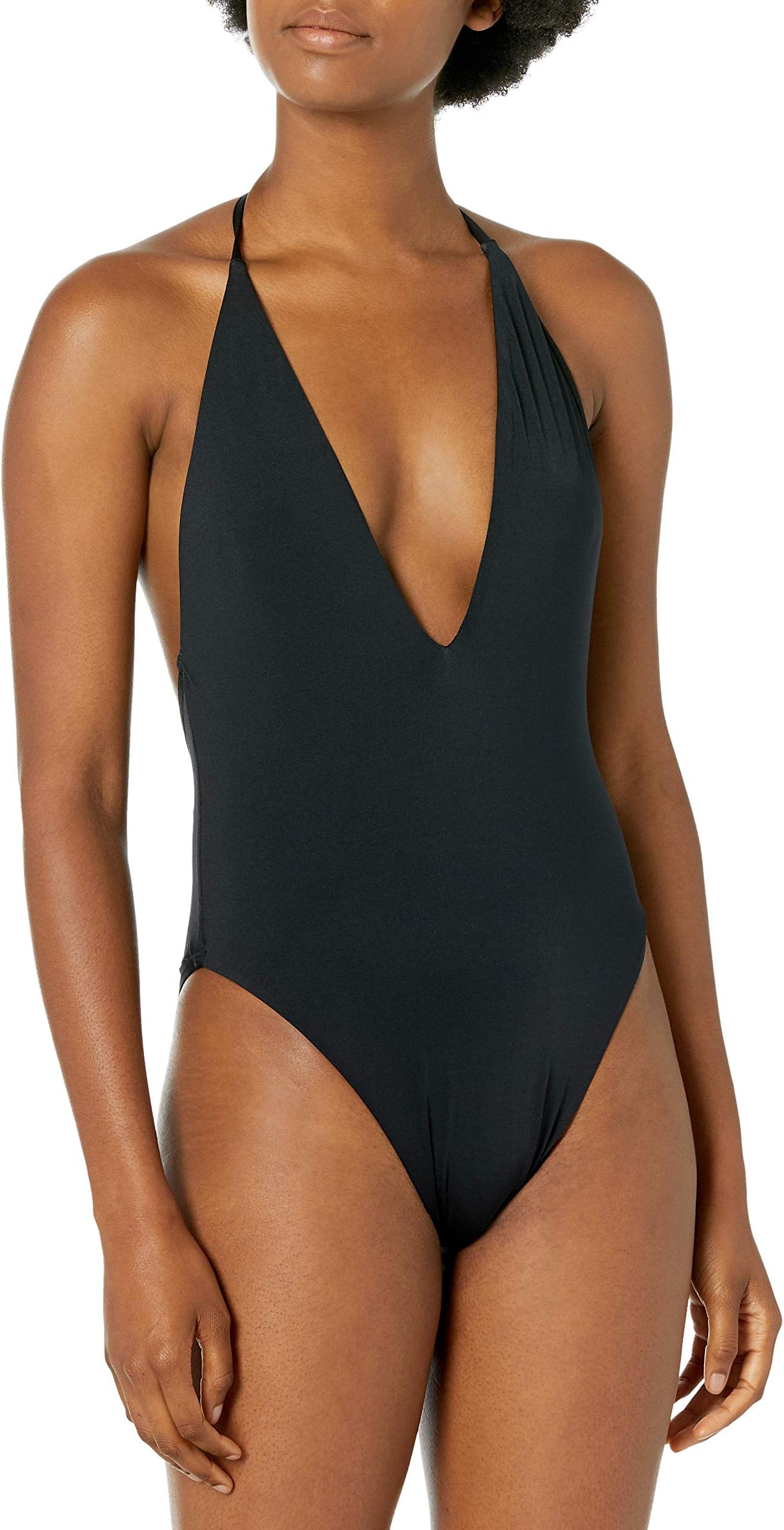 Bikini LabWomen's Standard Plunge Front Halter One Piece Swimsuit