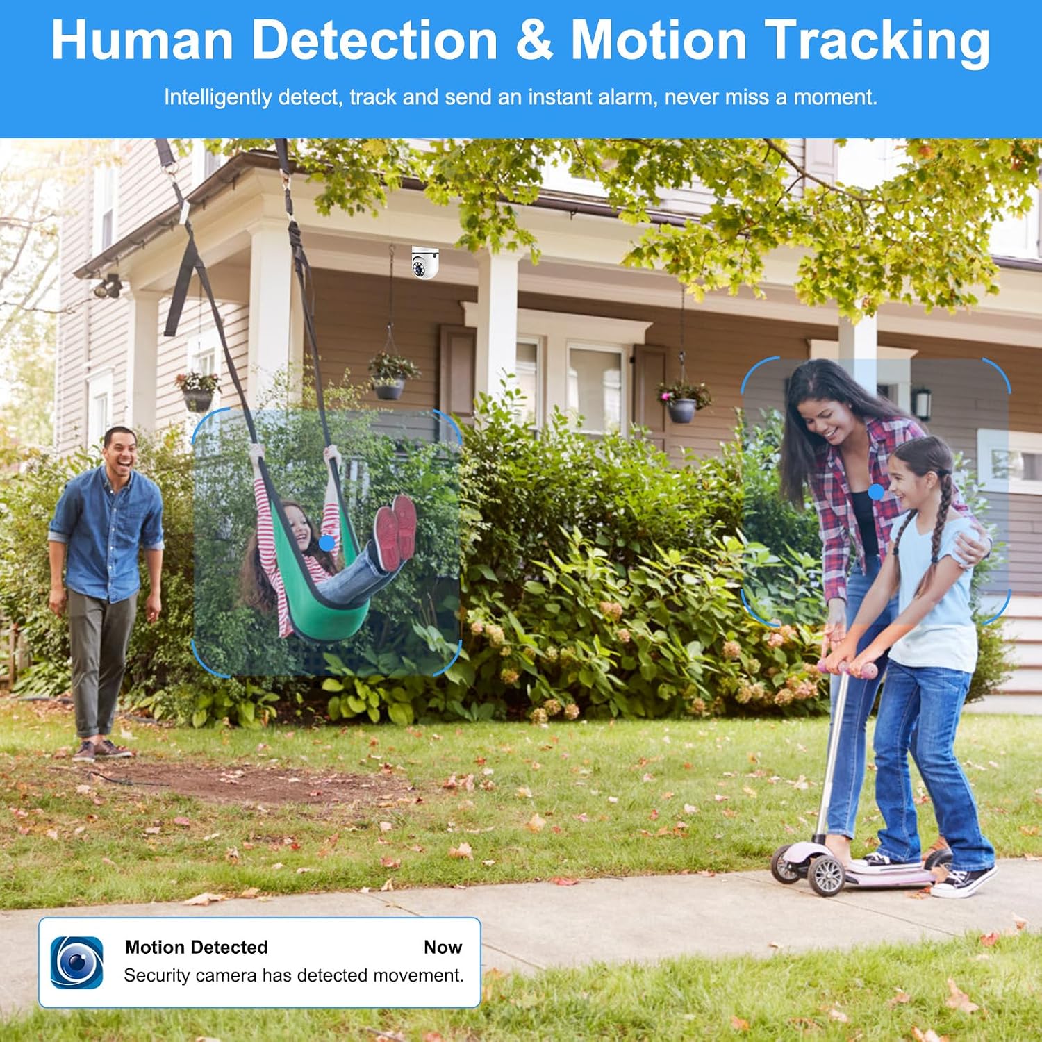 Two people communicating via the iMounTEK camera's two-way talk feature